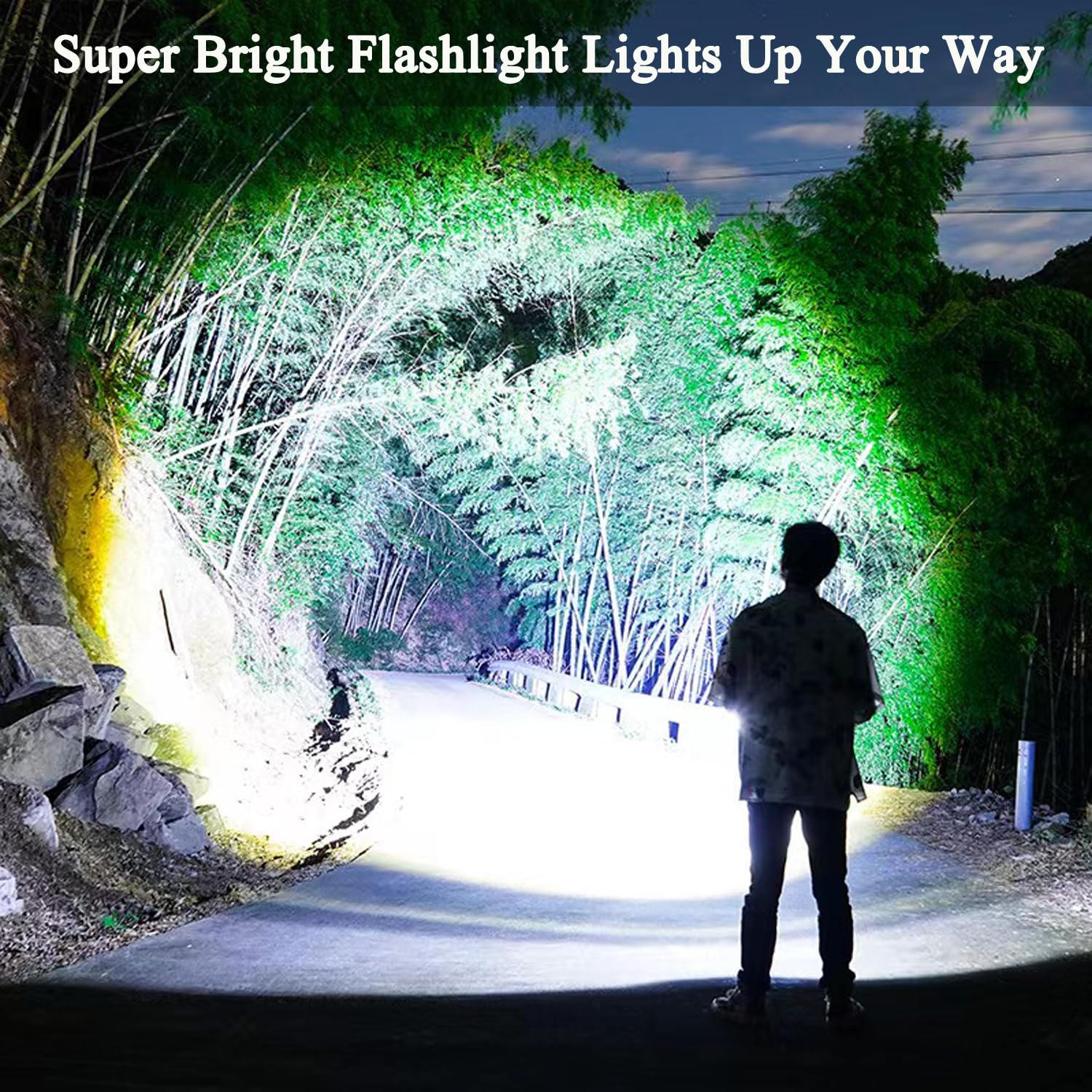 Kwznob Small Led Flashlights 5,000 High Lumens Rechargeable, Super Bright Flashlight With 3 Modes, Ipx6 Waterproof, Powerful Handheld Flash Light For Home Camping Emergency