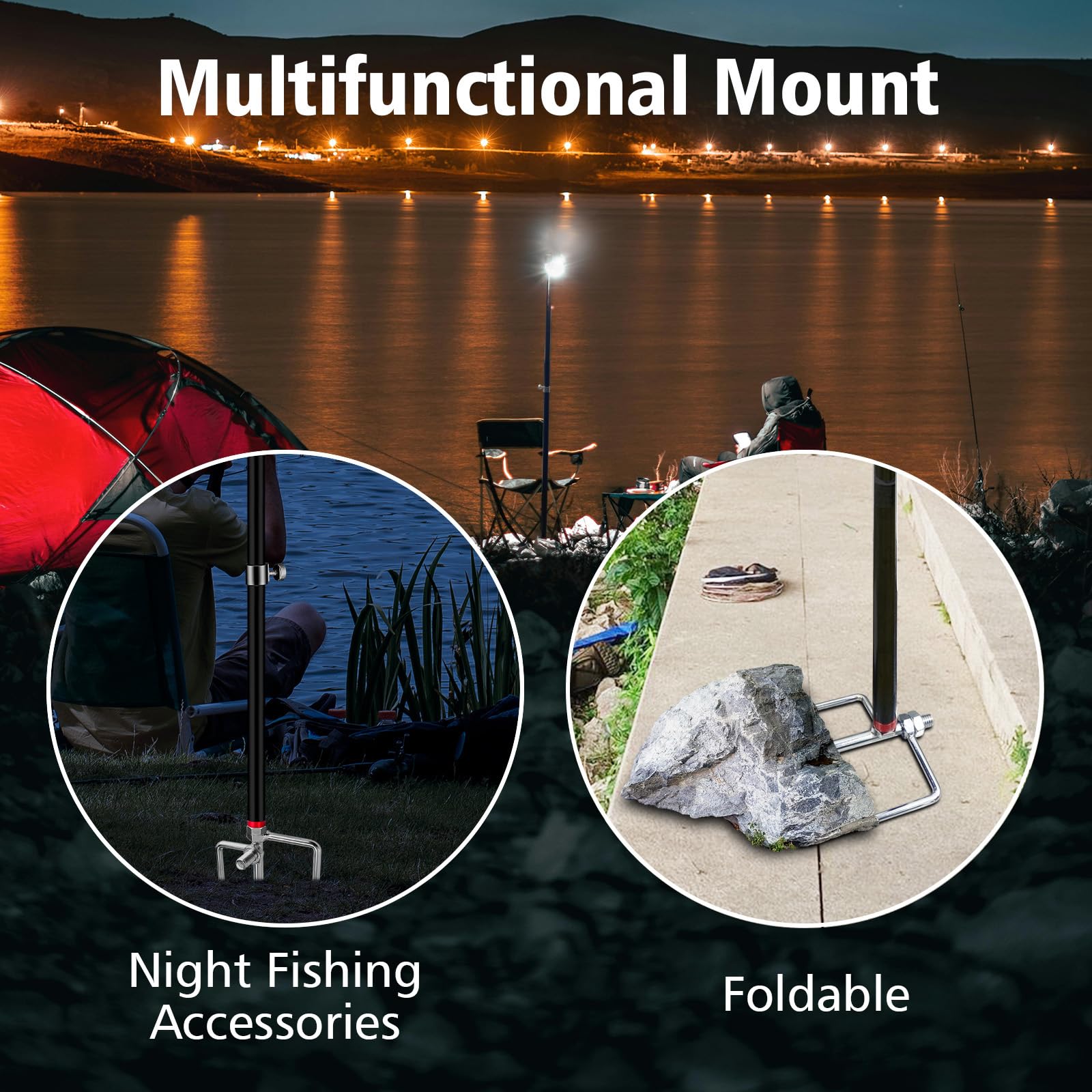 Adfitjo Game & Trail Camera Mount, 3 In 1 Aluminum 360 Degree Rotation Trail Camera Stand Mount Ground Holder, Thread Connection 1/4''-20 (6 Mm) For Hunting Cameras, Solar Panels, Etc.(1 Pack)