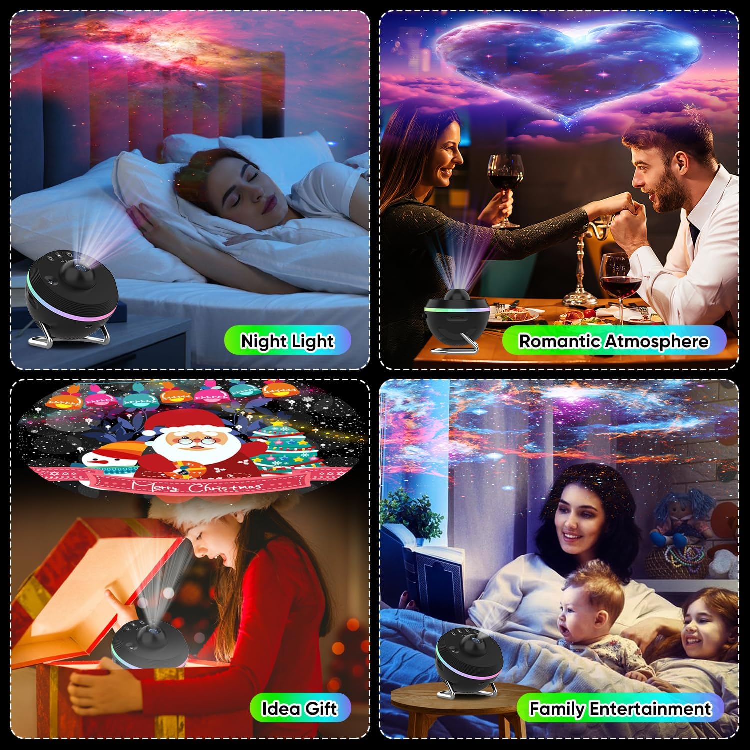 Xeefeel Galaxy Projector, 12 In 1 Hd Planetarium Galaxy Star Projector For Bedroom, Star Projector Galaxy Light With Meteor Effects And Timer For Kids, Ceiling,