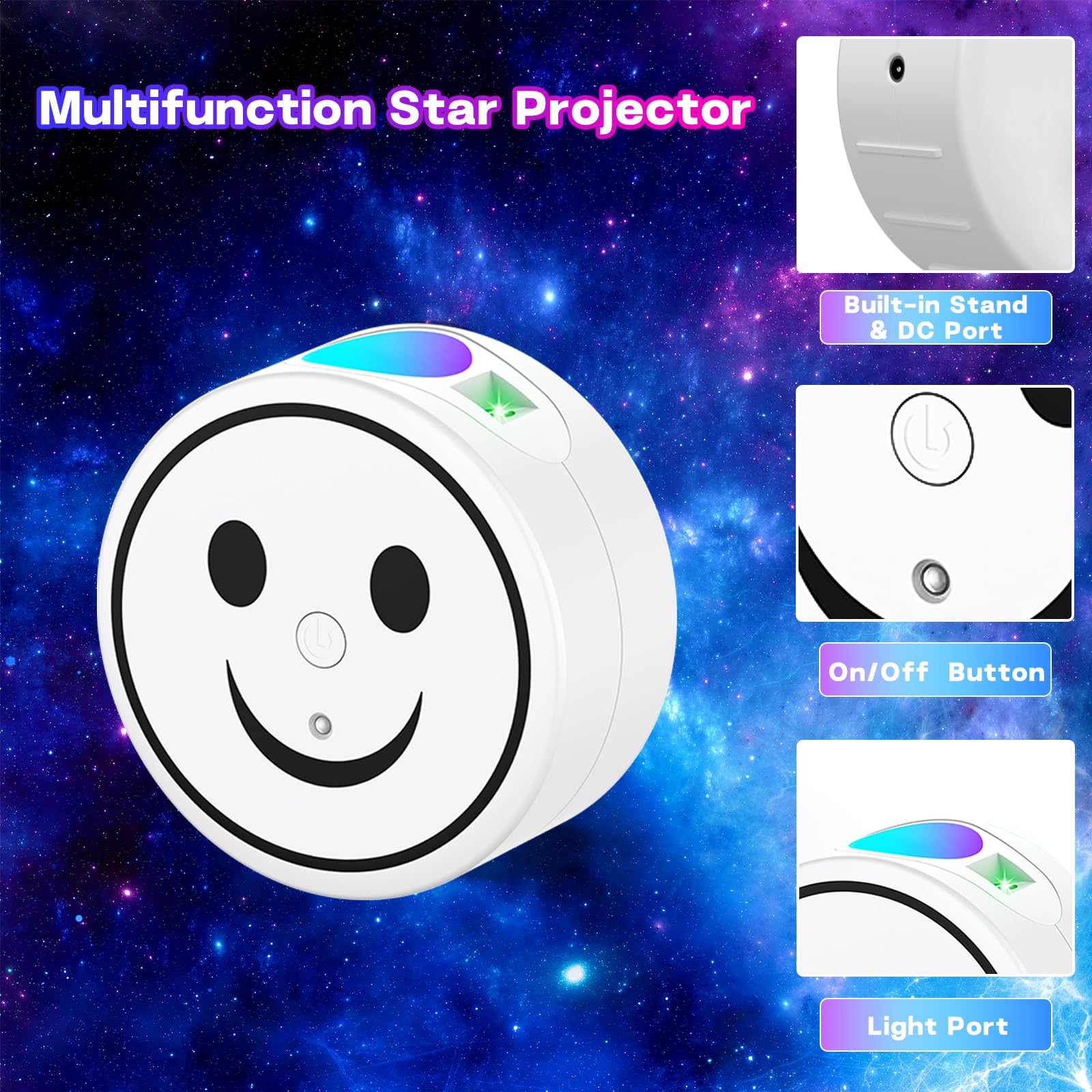 Proran Galaxy Star Projector With Timer Remote Control Night Light For Bedroom Kids Room Christmas Birthday  For Adults Teens