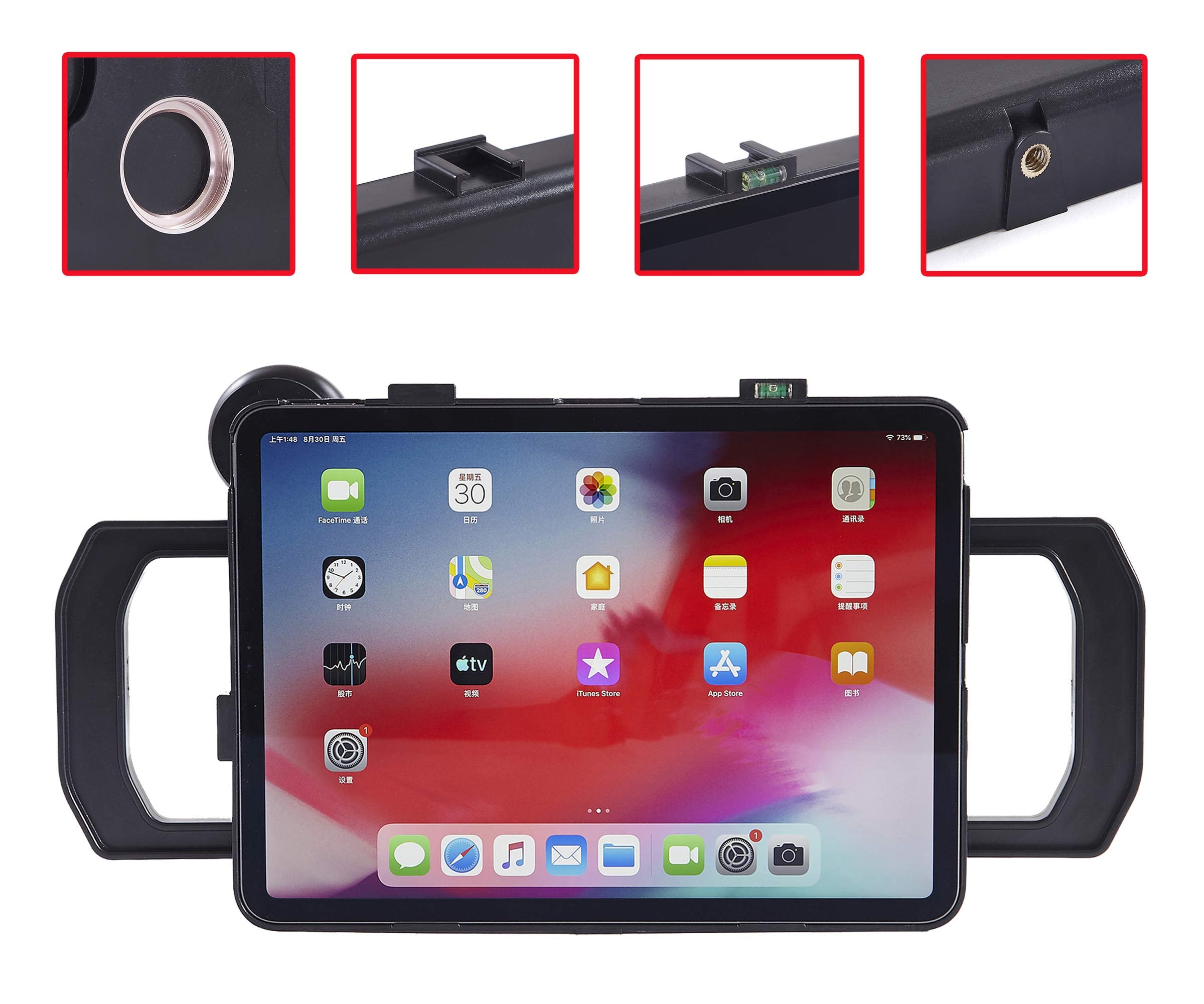 Velikon Megamount Multimedia Rig Video Stabilizer For Apple Ipad Pro 11 Inch Latest  3Rd Gen, 2020 2Nd Gen And 2018 1St Gen. Attach Lenses, Lights, Mic. Video Recording. Mounts On Tripod And Monopod