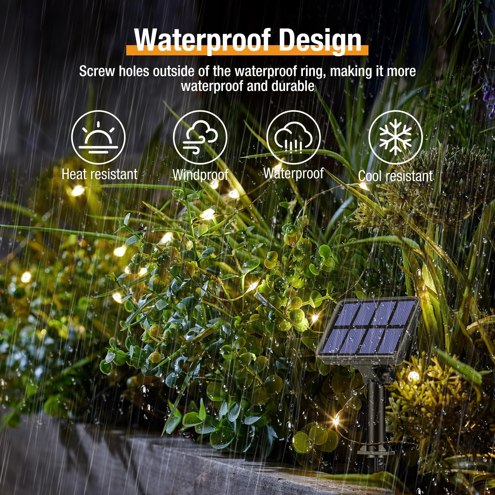 Btfarm 4 Pack Solar String Lights Outdoor - 320Led 132Ft Solar Fairy Lights Waterproof 8 Modes, Copper Wire Solar Powered Twinkle Lights For Outside Tree Garden Christmas Wedding Party Decor (Warm White)