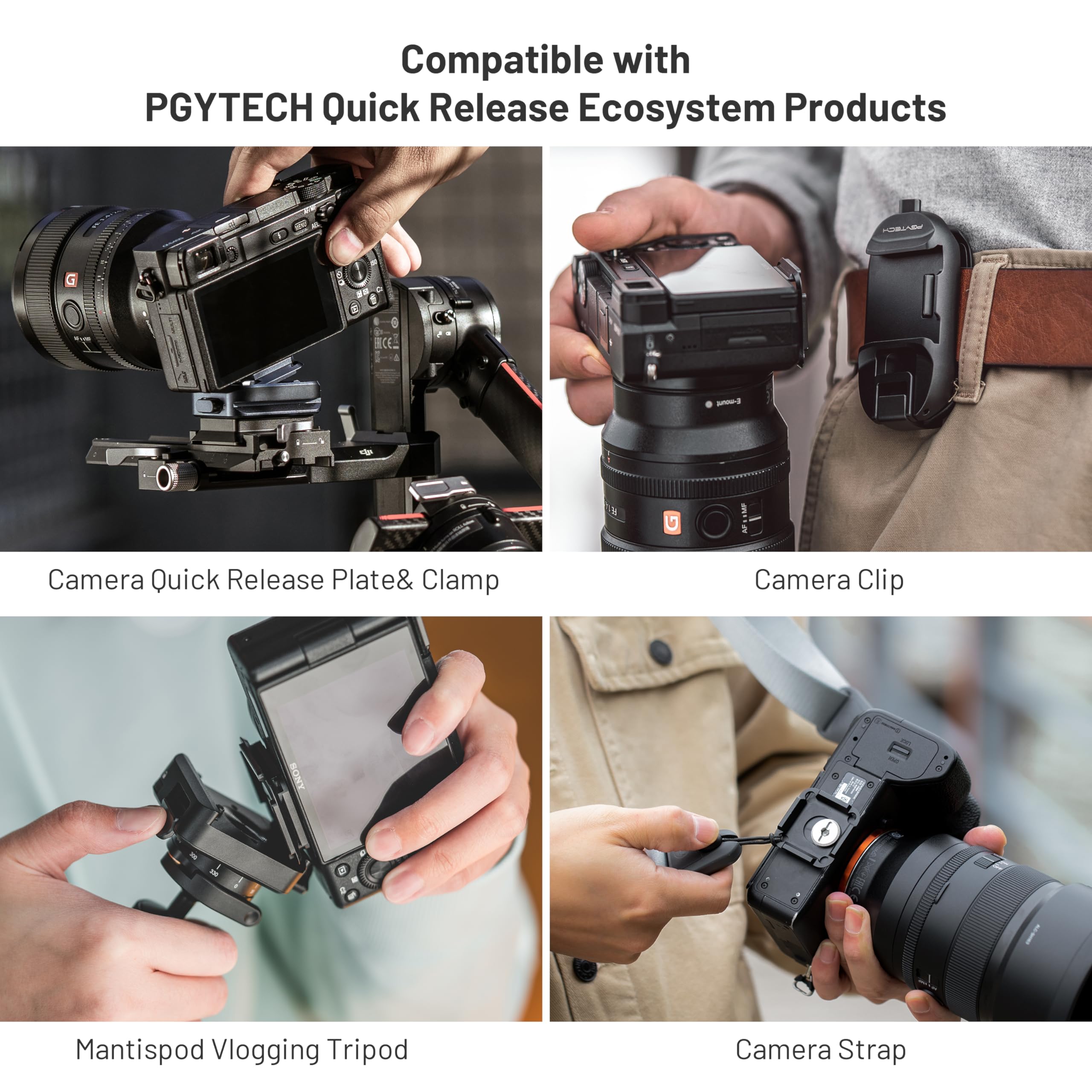 Pgytech Arca-Type Quick Release Camera Plate Parts Replacement Switch Between Tripod, Monopod, Slider Arca Swiss Compatible
