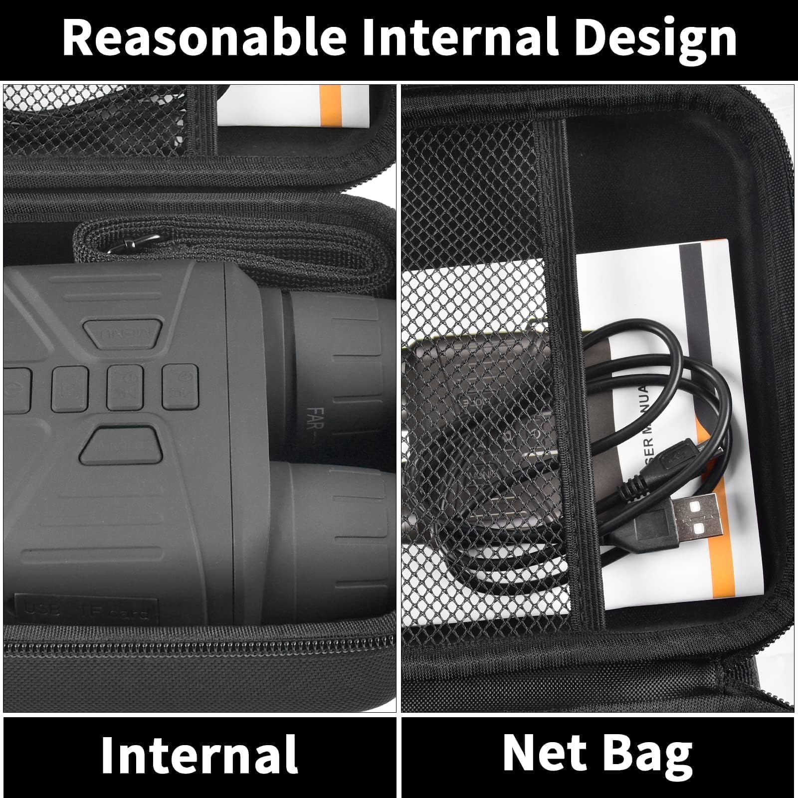Casmilee Case Compatible With Hexeum/For Fvtga/For Vtiisamao Night Vision For Goggles - 4K Night Vision Binoculars, Holder For Telescopes Optics Scope, Case Only - Binoculars Not Included