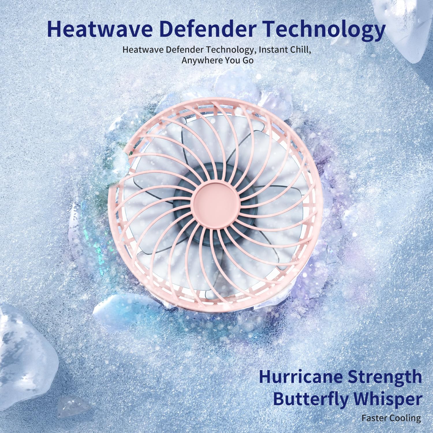 Portable Mini Fan With Mirror, Usb Rechargeable, Pocket 4-Speed Cooling, Up To 15 Hours, Compact