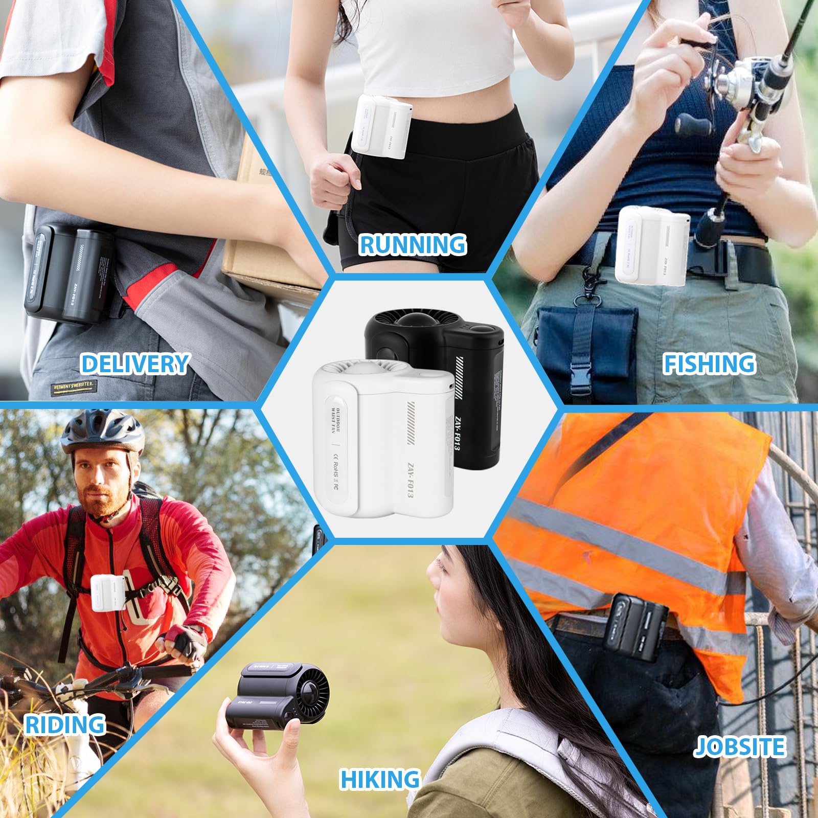 Portable Waist Fan, Cool Clip Fan Under Shirt Fan, Portable Waist Clip Fan, Handheld Mini Cooling