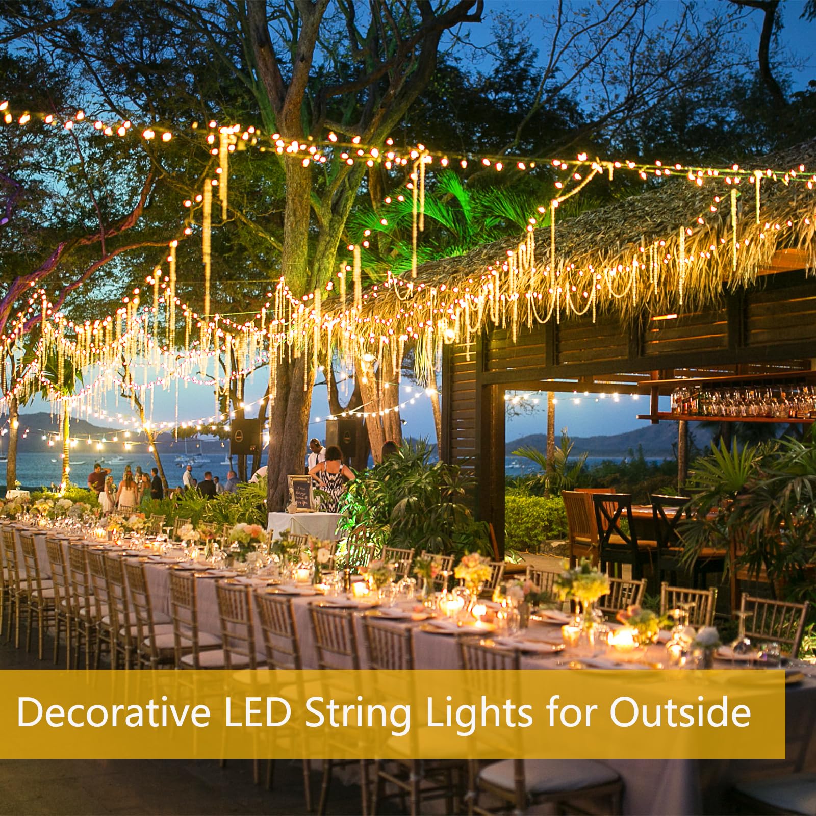 Sanjicha Extra-Long 66Ft Christmas Lights Outdoor/Indoor, 200 Led Super Bright String Lights And 2 Pack Extra-Long Solar String Lights Outdoor, 144Ft 400Led Waterproof Solar Fairy Lights