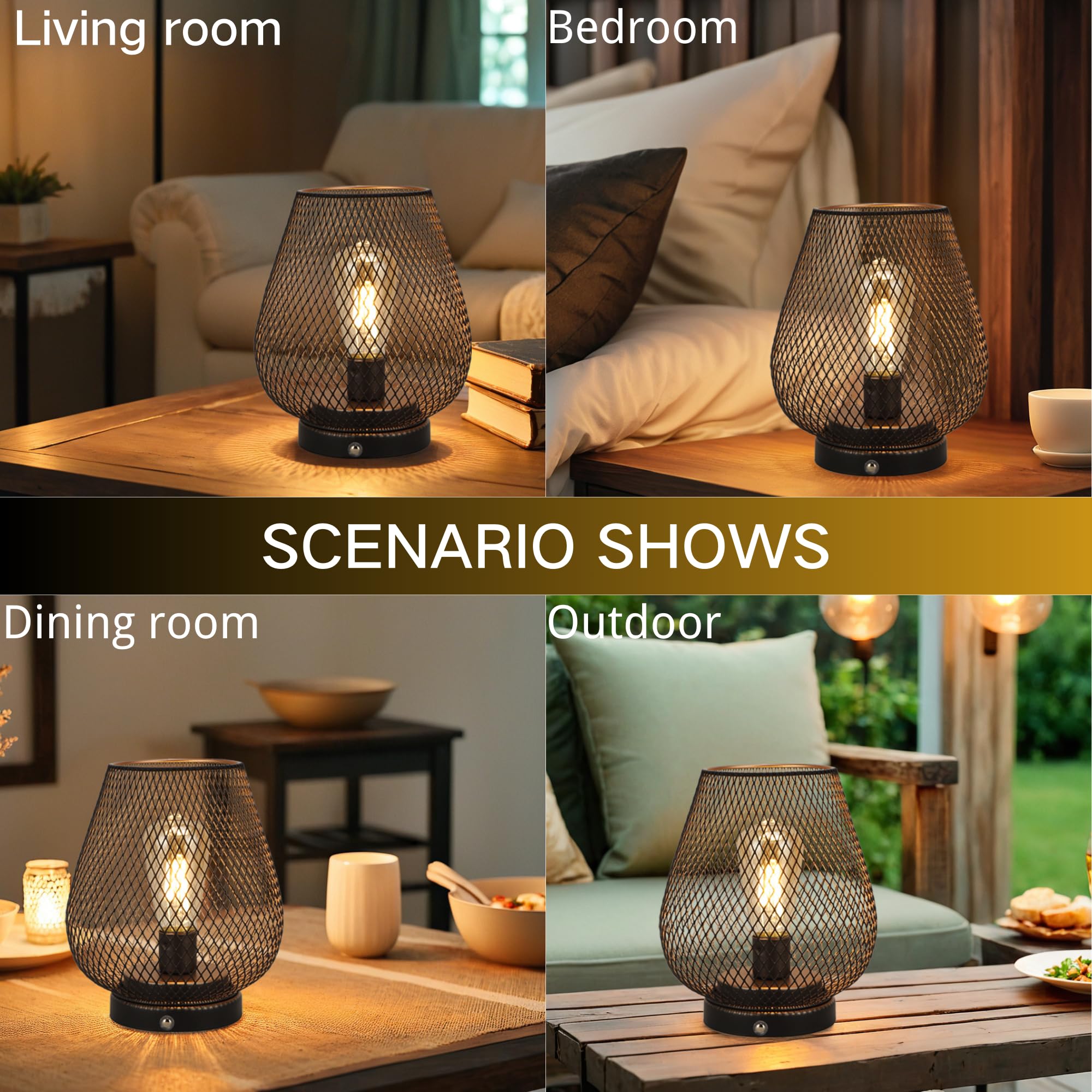 Jhy Design Dimmable Touch Bedside Table Lamp Rechargeable Battery Powered Lamp With Led Bulb Night Accent Light For Weddings Parties Patio Events For Indoors Outdoors(Metal Base, Bronze Egg)