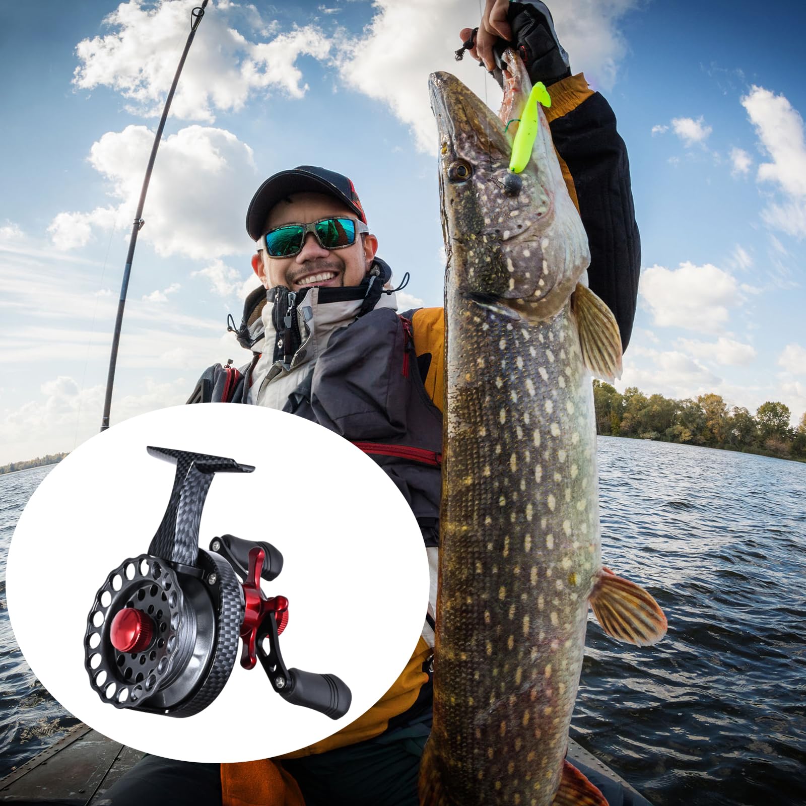 Huangeng Left/Right Hand Retrieve Fishing Reels 3.5:1 Gear Ratio 4+1 Balls Bearings Ice Reels 4Kg Drag Ice Fishing Equipment