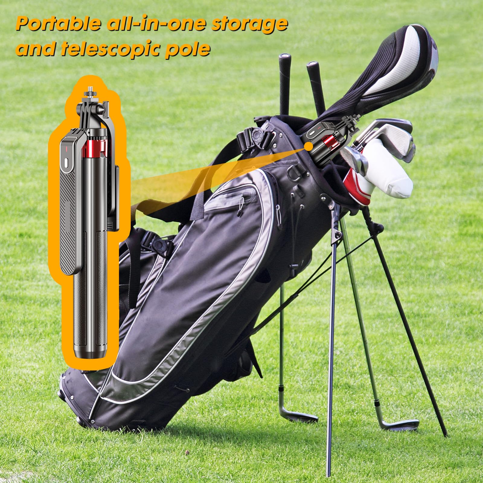 Fuiczsn 70" Phone Tripod & Selfie Stick For Golf Swing, Extendable Cell Phone Tripod Stand With Ground Stakes, Wireless Remote And Phone Holder, Golf Training Aid -Compatible With Iphone Android Phone, Camera