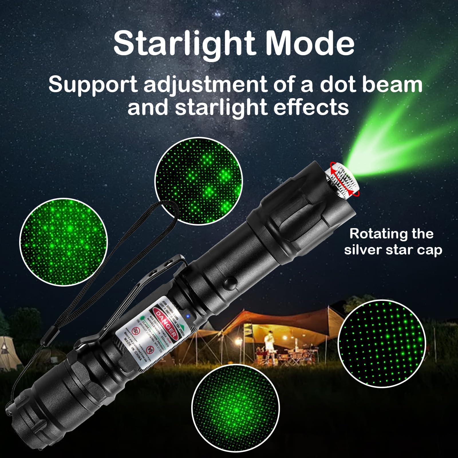 Leteapii [2 Packs] Green Light Handheld Flashlight Rechargeable, Long Range Adjustable Focus Utility Beam For Outdoor Journeys, Camping, Presentations, Tv/Led/Lcd Screens, And Stargazing