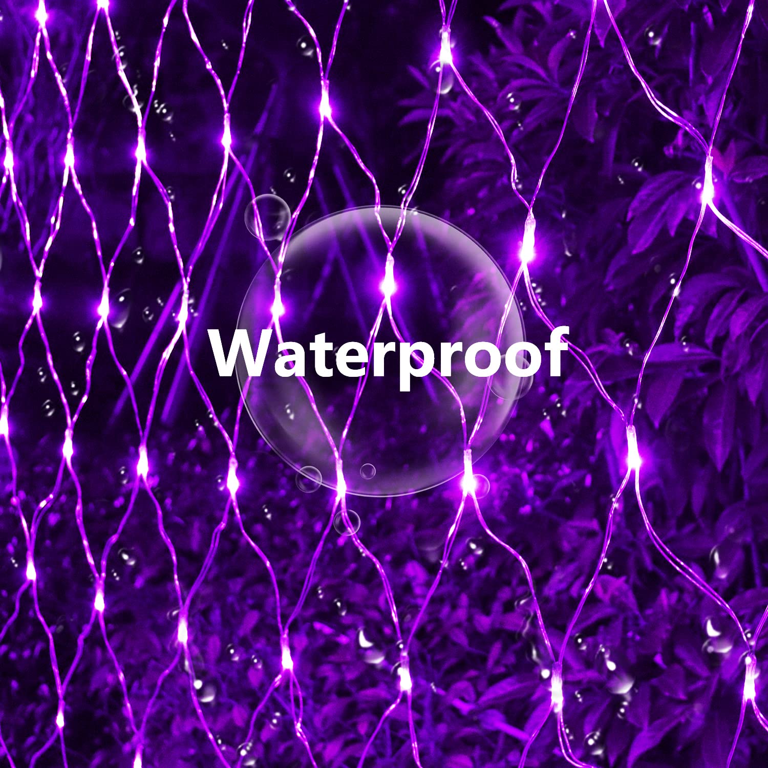 Curyidy Solar Net Halloween Lights Purple,192 Led Net Lights Outdoor Mesh Lights, 19 Modes Solar Powered/Usb Remote Control String For Garden, Yard, Bushes, Trunk, Halloween, Xmas Tree Decor