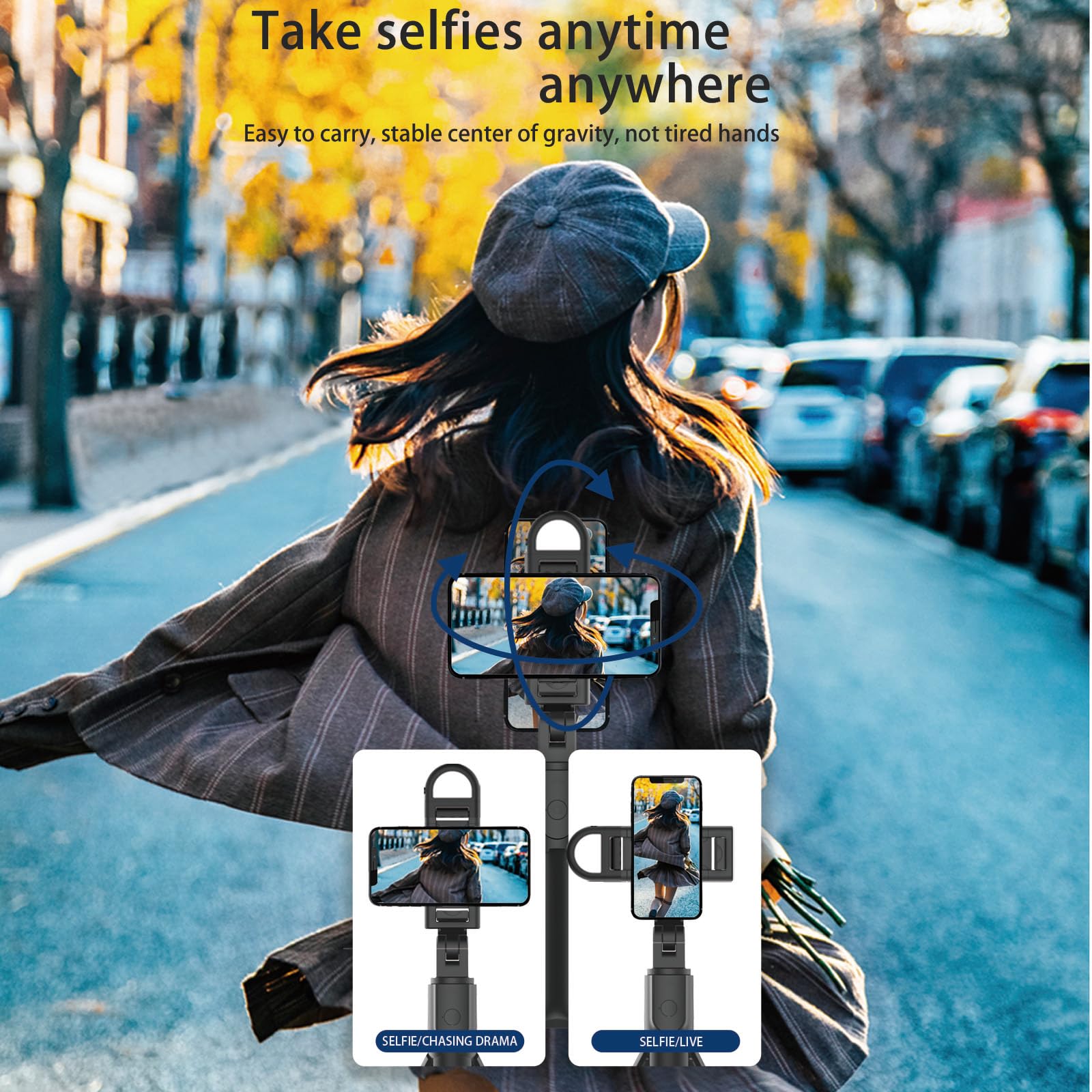 Boeica Phone Tripod & Selfie Stick, Extendable Cell Phone Tripod Stand With Wireless Remote, Mini Tripod Compatible With Iphone Android For Travel Group Selfie/Live Streaming/Video Recording (S05-S)