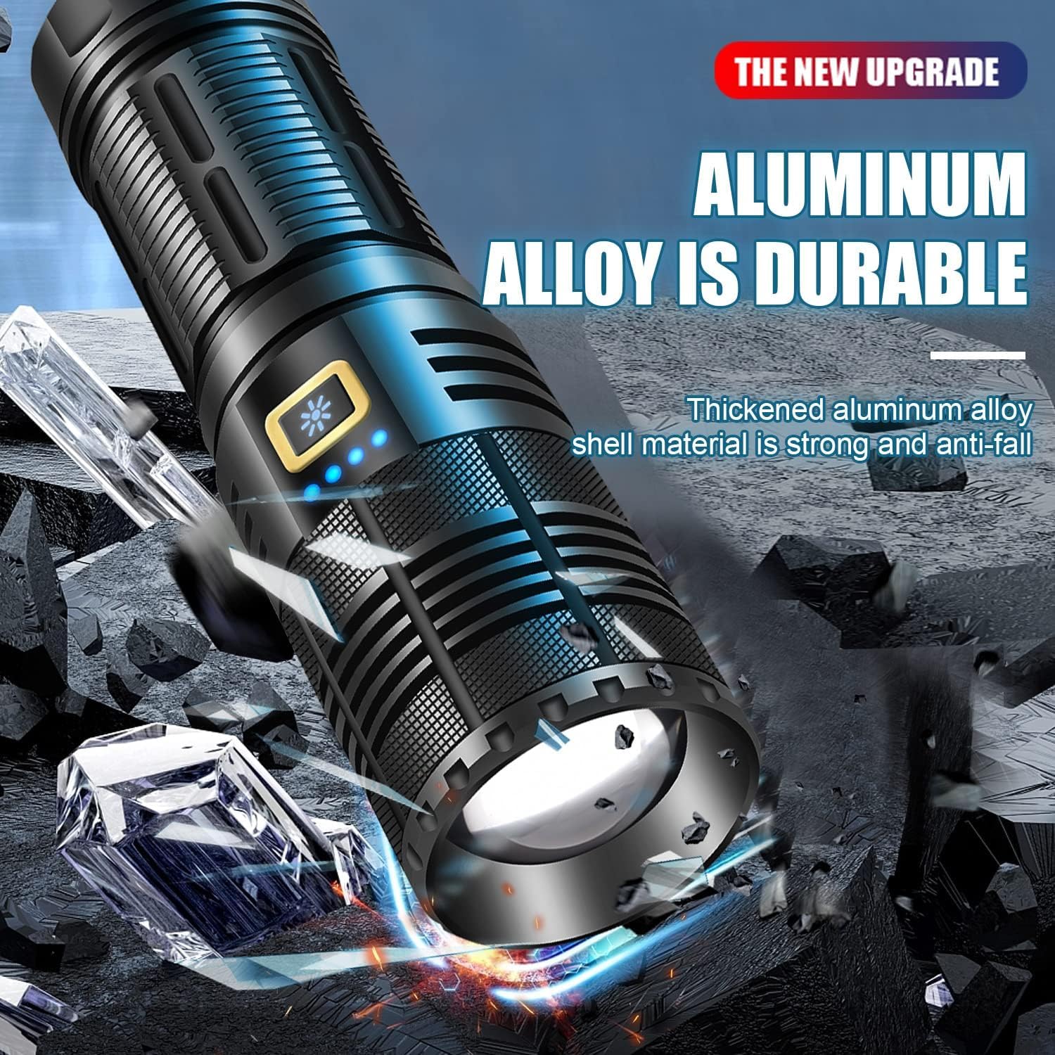 Fuerkeem Rechargeable Flashlights 990,000 Lumens, Super Bright Led Flashlight High Lumens With 9000 Mah Capacity, World'S Brightest Flashlight Shoots 10,000 Feet For Camping Hiking Emergency