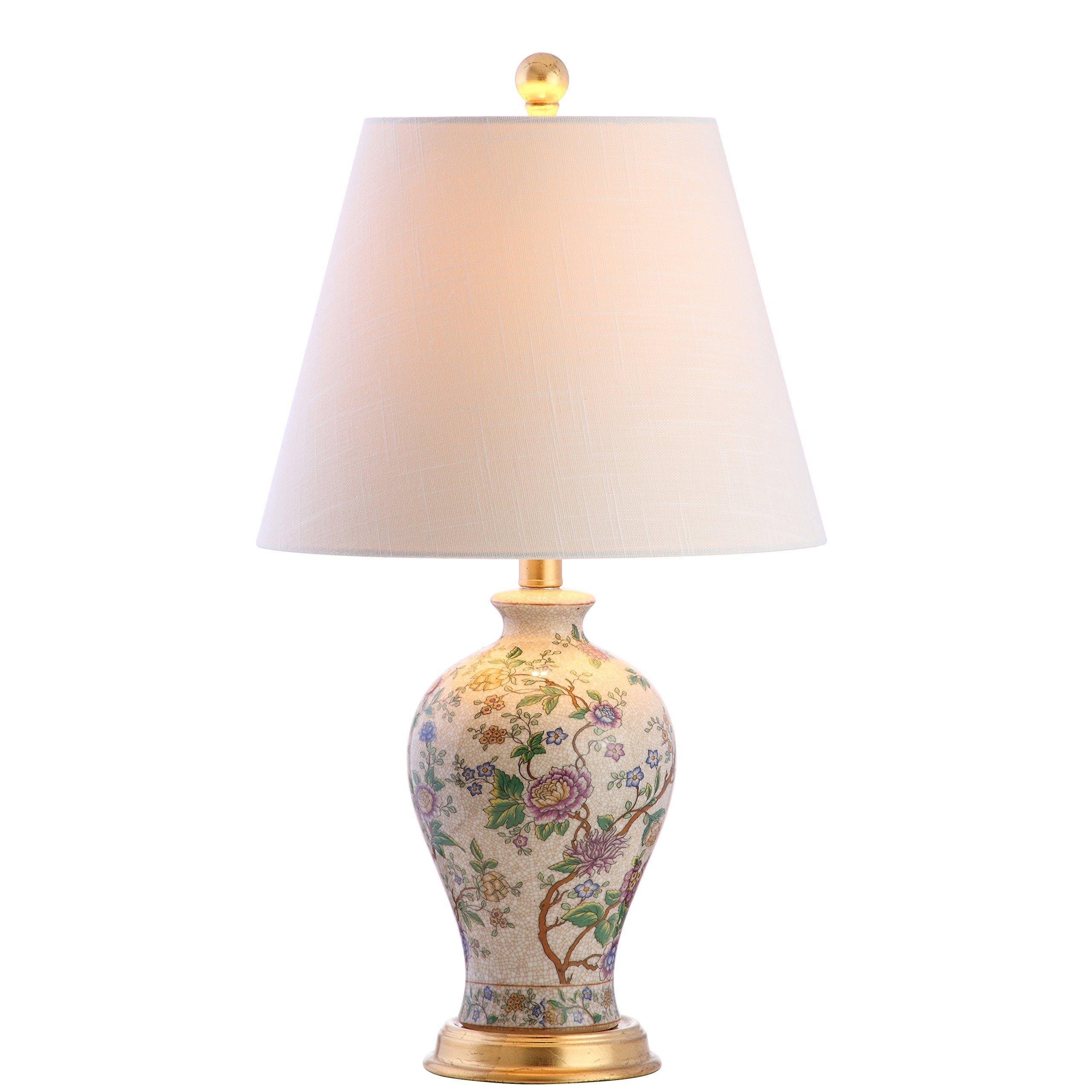 Jonathan Y Jyl3009A Grace 24" Floral Led Table Lamp Classic Cottage Bedside Desk Nightstand Lamp For Bedroom Living Room Office College Bookcase Led Bulb Included, Multicolor