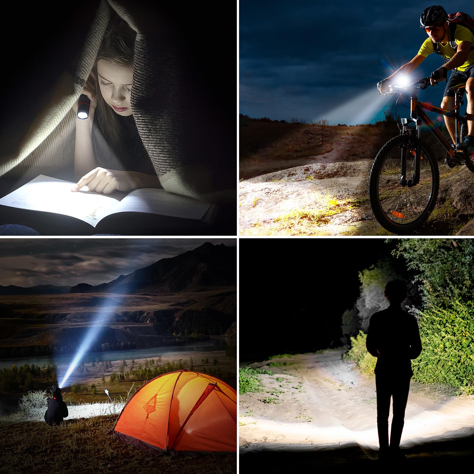 Blukar Flashlight Rechargeable, High Lumens Flashlight, Super Bright Small Led Flash Light- Zoomable, Adjustable Brightness, Long Lasting For Camping, Outdoors And Home Emergency