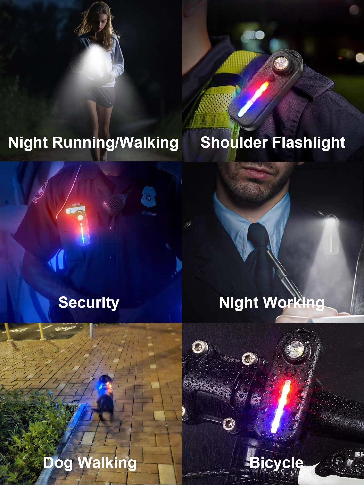 Boomfun Running Light For Runners, Clip On Flashlight Rechargeable Safety Light For Walking At Night, Hands  Emergency Led Flashlight For Night Warning Running Camping Fishing Hiking Walking Dog