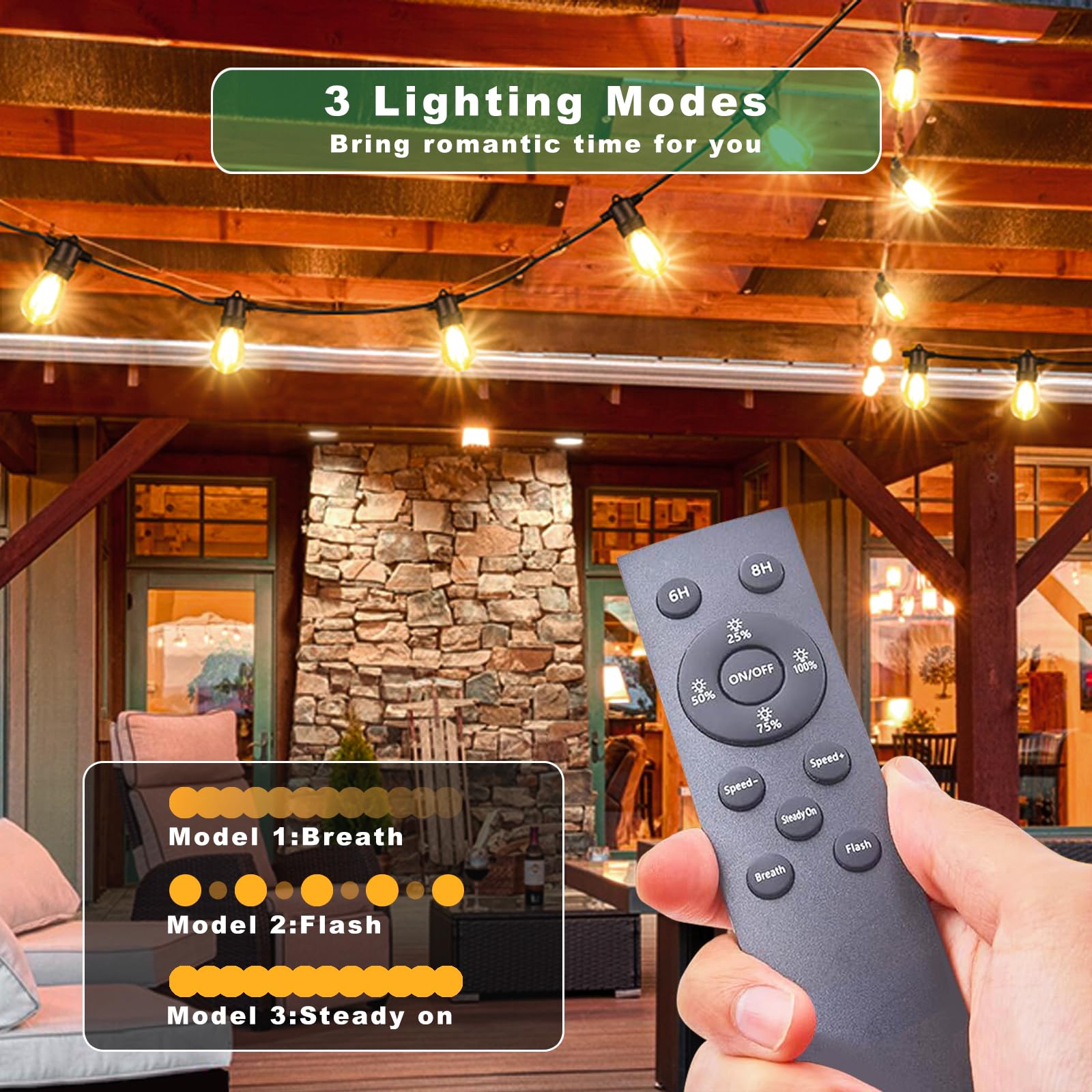 Yaojin 33Ft(27+6) Commercial Solar Lights Outdoor, 9 Edison Bulbs Shatterproof, Ip65 Waterproof With Usb, 1W Soft White For Porch/Bistro/Cafe