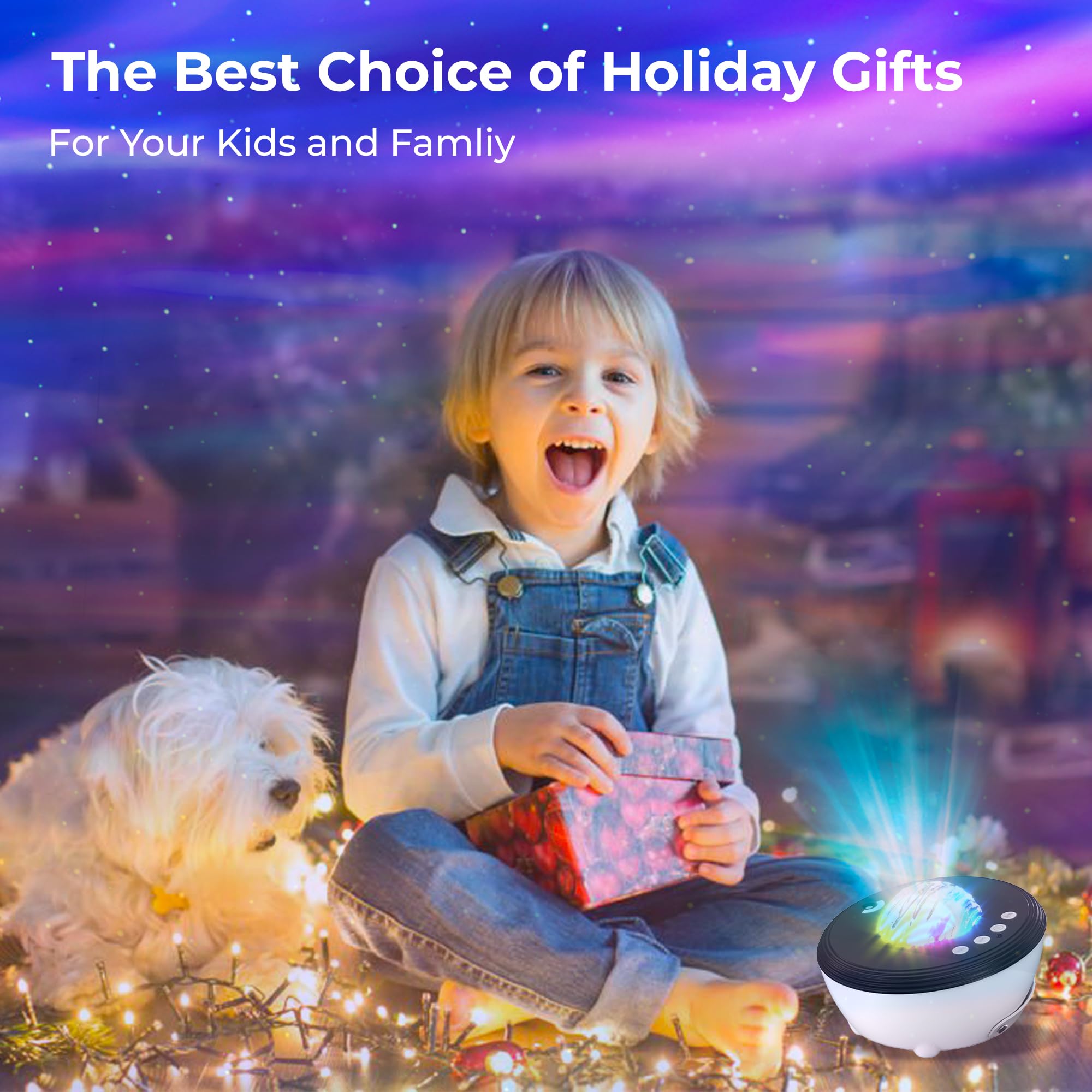 Acacia Galaxy Projector With 21 Light Effects, Galaxy Light Star Projector With White Noise And Built-In Bluetooth Speaker, Night Light Projector For Ceiling, Bedroom And Room Décor