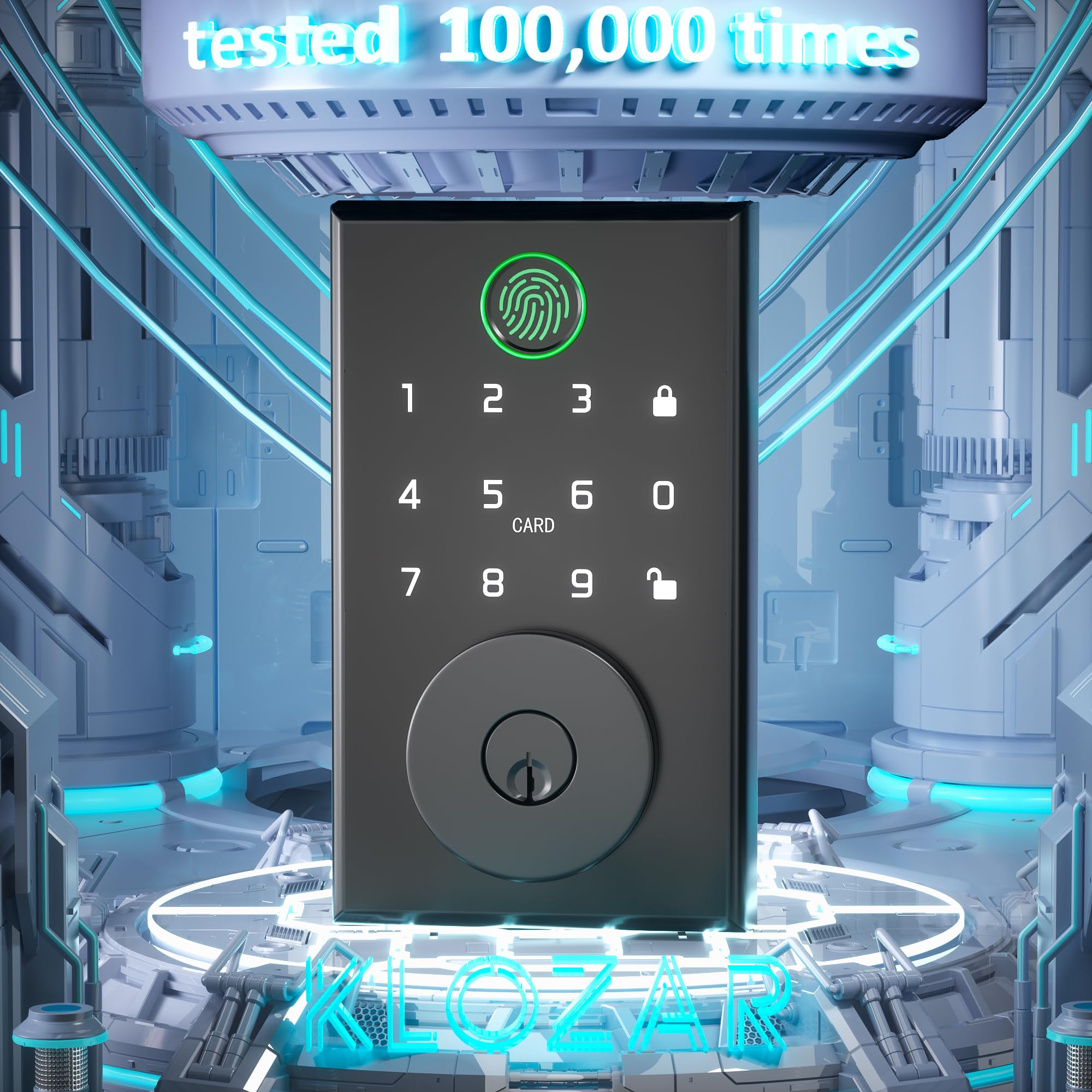 Klozar Smart Door Lock With Fingerprint, Keyless Entry Door Lock With Built-In Bluetooth,Fingerprint Id,App Remote Control,Auto Unlock,Door Status Alert