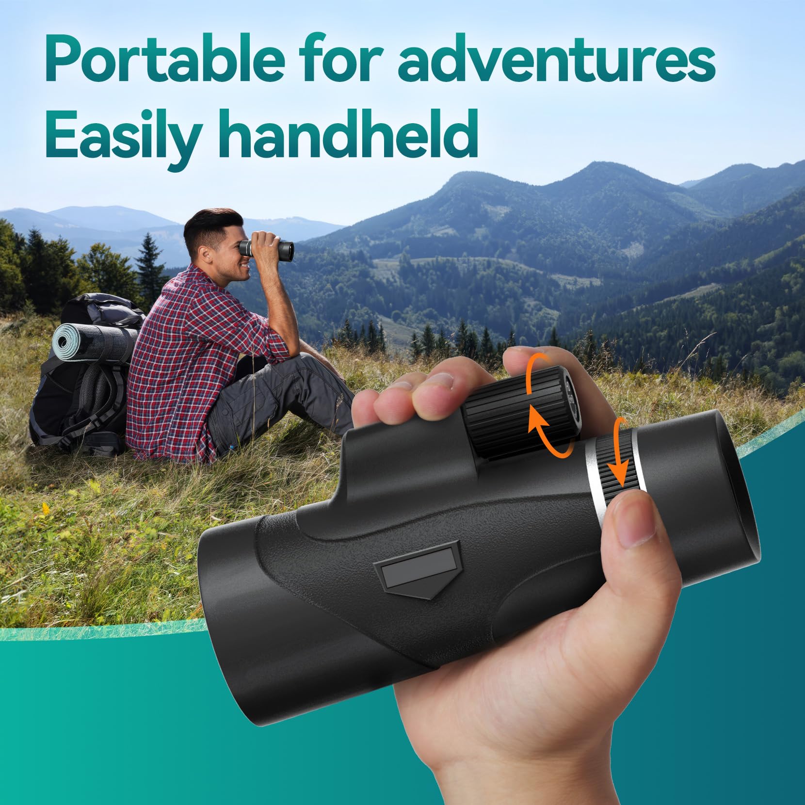 Urbancoast 15X50 Hd Monocular For Adults High Powered With Phone Adapter And Tripod, Monocular Compact With Bak4 Prism & Fmc Lens, Monoculars For Hunting, Bird Watching, Hiking,Traveling