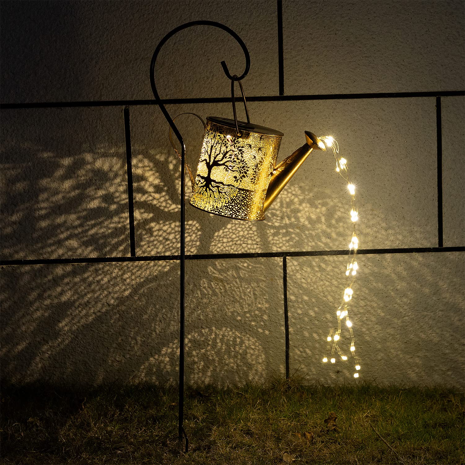 Jiajiamei Solar Lights Outdoor Garden Decor, Large Waterproof Watering Can Landscape Lights Outside Decorations For Yard Front Porch Patio Backyard Gardening Gift For Mom Grandma Women Birthday