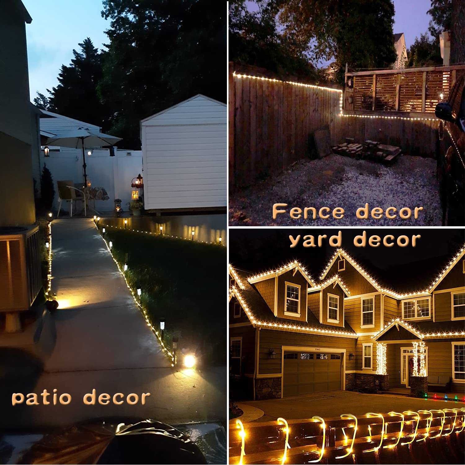 Lairtpow Solar Rope Light Waterproof Ip65 39Ft 100Leds Outdoor Led Solar Outdoor Lights For Party Garden Yard Home Wedding Christmas Halloween Holiday Tree Decoration Lighting