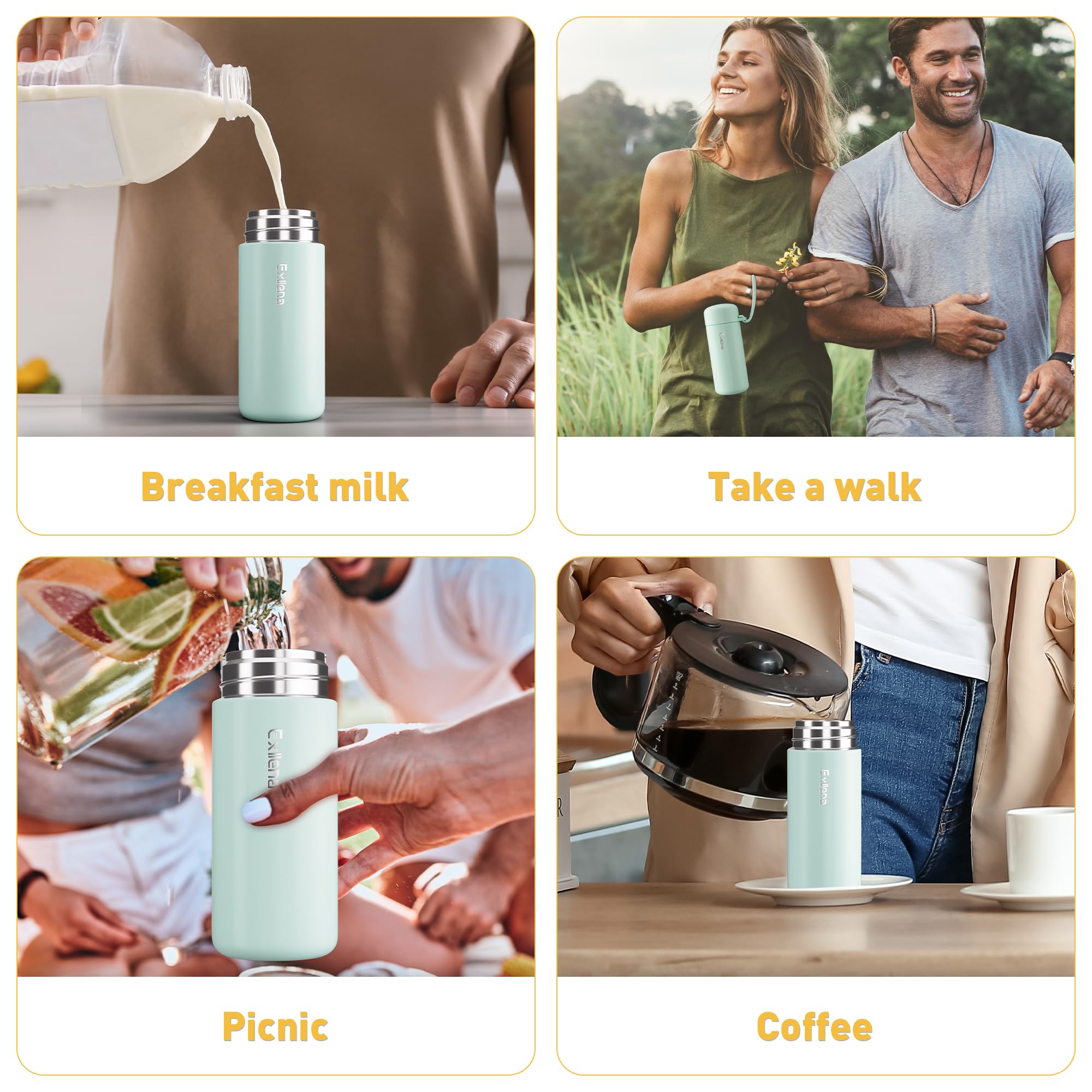 Mini Water Bottles 5Oz Pack Of 2, Small Insulated Water Bottles For Hot&Cold Drinks, Small Thermos