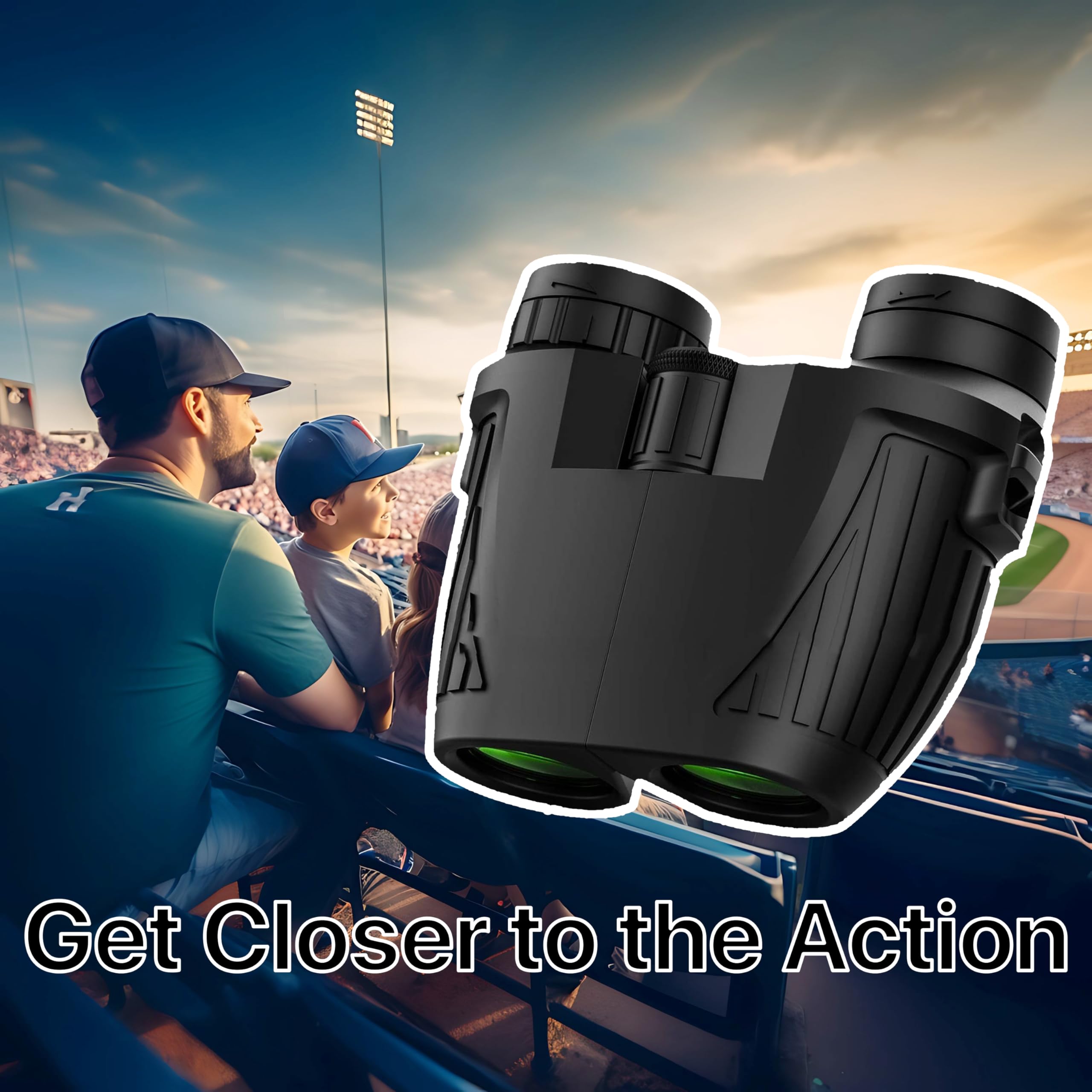 Pokanic Binoculars High-Resolution 12 X 25 Optics Clear Vision Compact Size Outdoor Camping, Travel, Hiking, Bird Watching, Adventure, Education, Wildlife, Nature Exploration