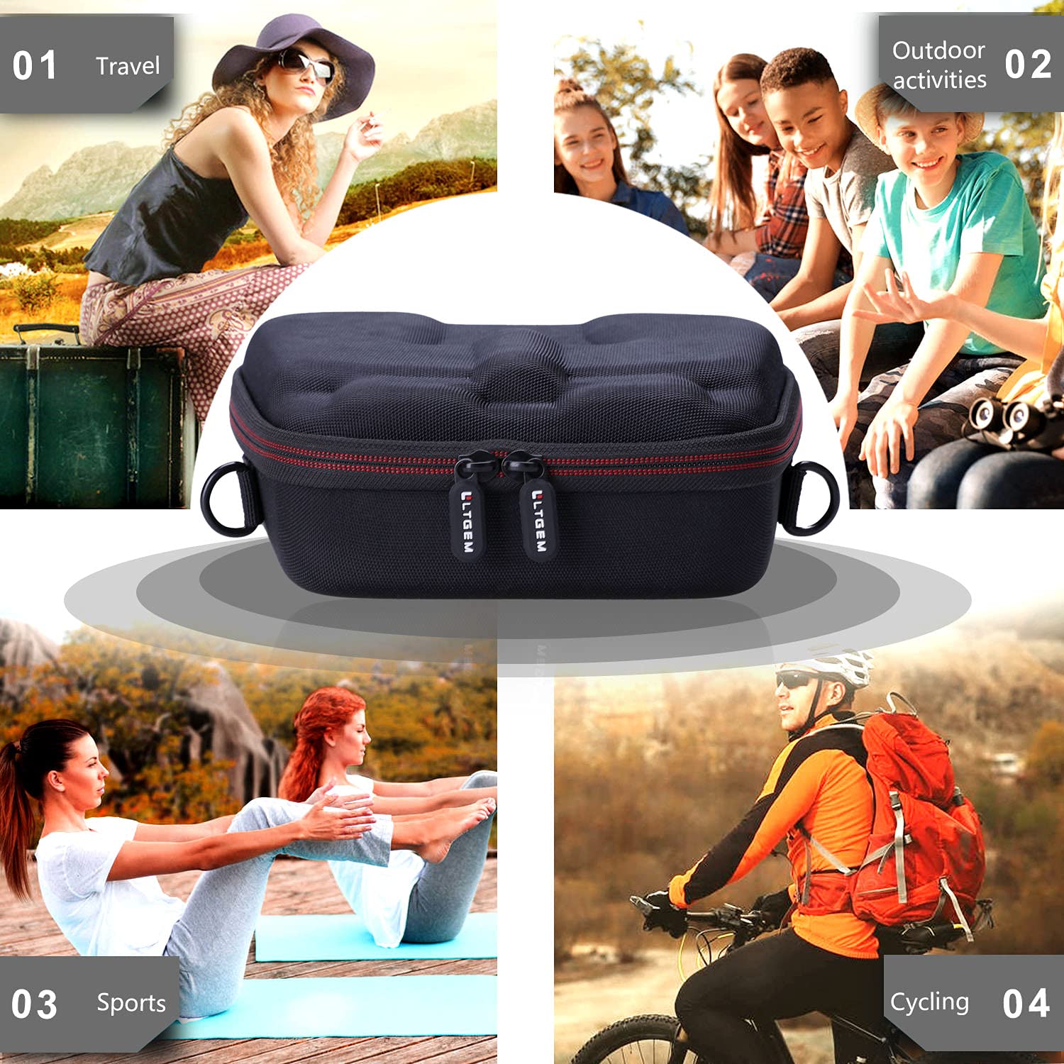 L Ltgem Ltgem Hard Case For Tqyuit Or Fonsawa Binoculars 20X50, Waterproof Binoculars With Bak4 Prism And Fmc Lens