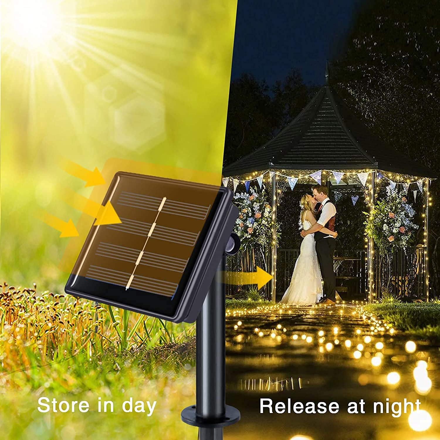 Oreunik Solar Fairy Lights Outdoor Waterproof,2Pack Each 120Led Solar String Lights 12M/40Ft 8 Modes Outdoor Copper Wire Lights For Patio Decoration Fairy Lights For Garden,Tree,Party,Wedding (Warm White)