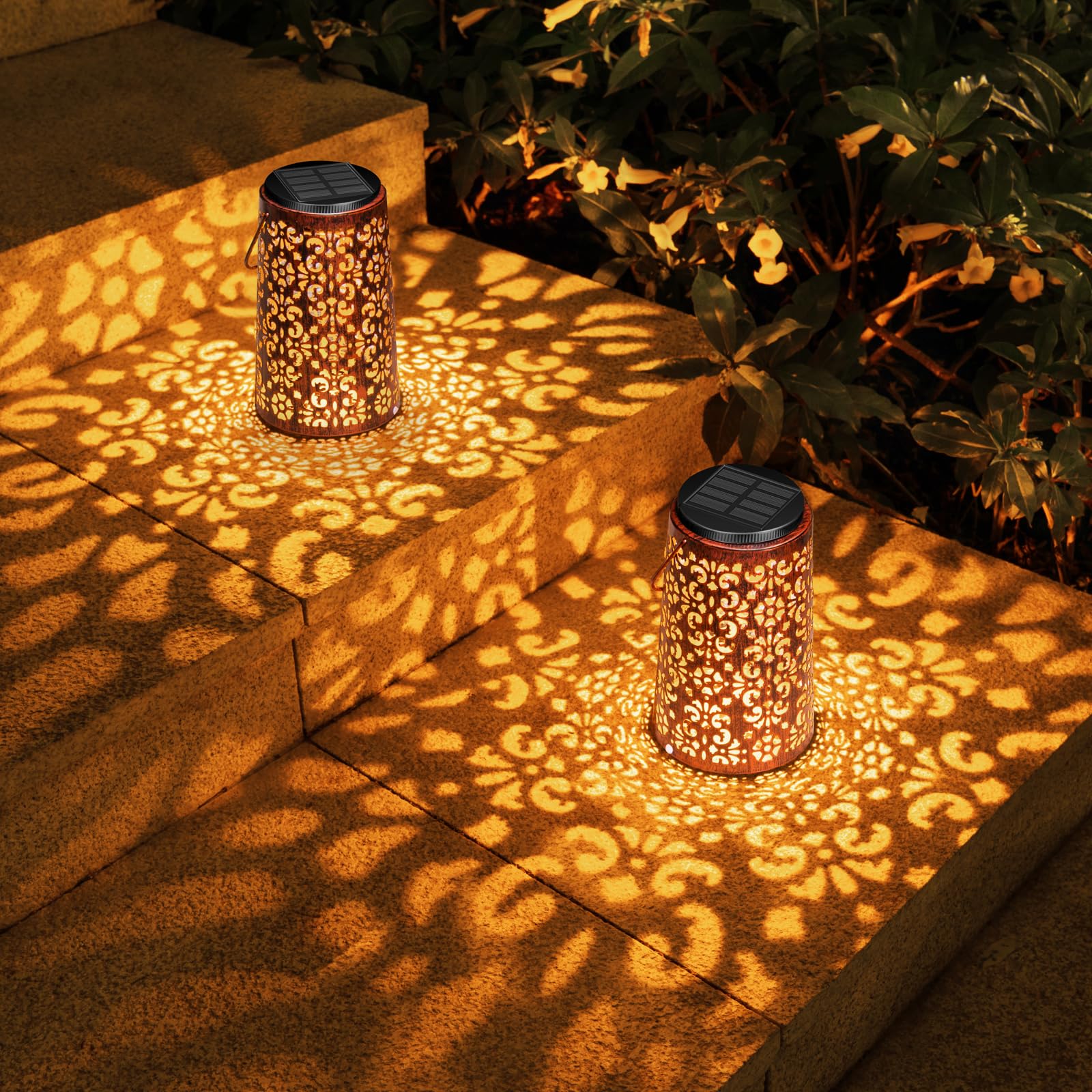Cosystora Classic Retro Solar Decorative Outdoor Lanterns For Garden, Porch, Pathway, Deck, Pool, And Balcony Decoration, Waterproof Hanging Solar Led Lights ,Warm And Cool Light As  For Elders