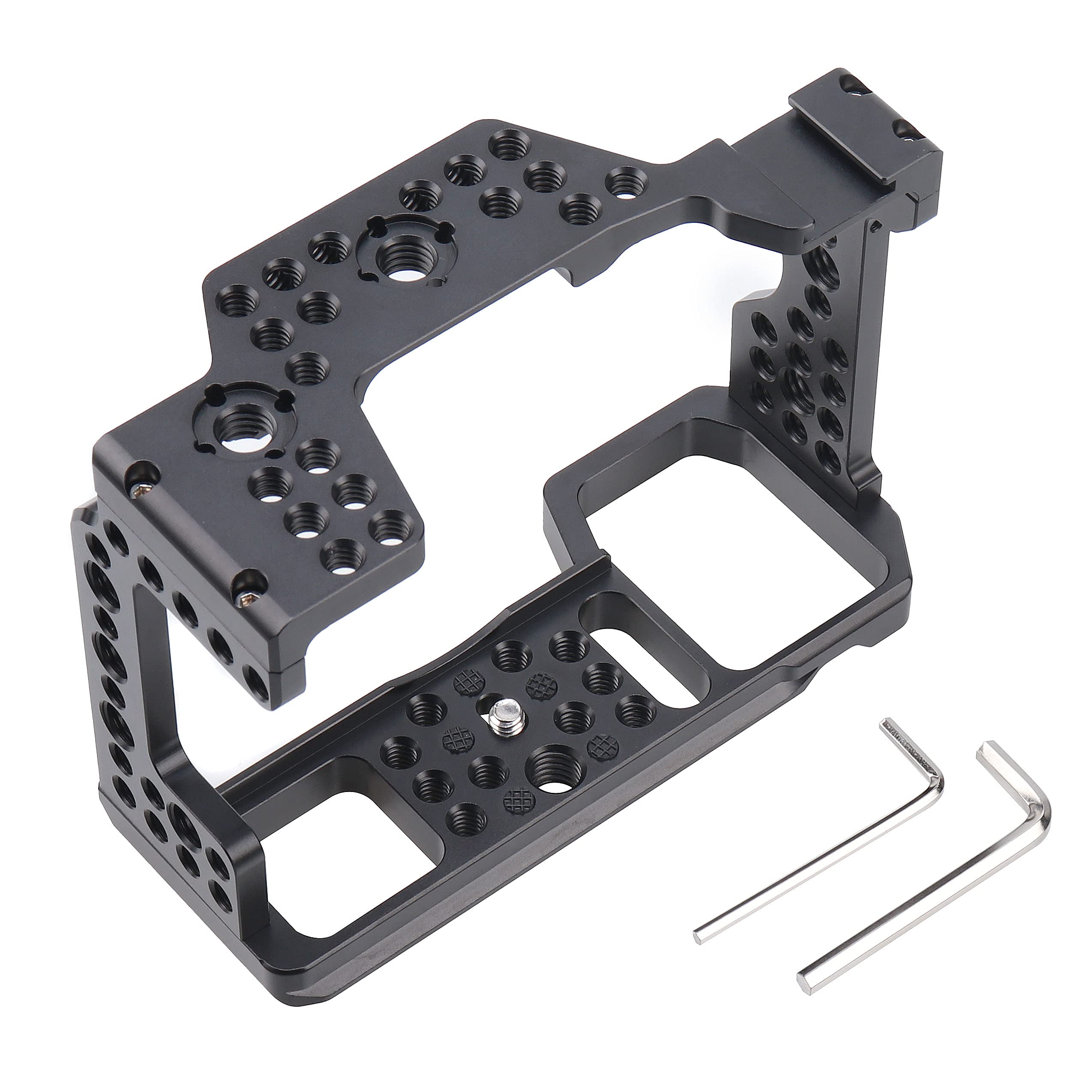 Hersmay A7Iii Cage With Top Handle,A9 Camera Cage For Sony A7Iii / A7Riii /A9 /A7Ii Mirrorless Camera,Vlogging Video Shooting Filmmaking Rig Stabilizer With 1/4" Mounting And 3/8" Arri Locating