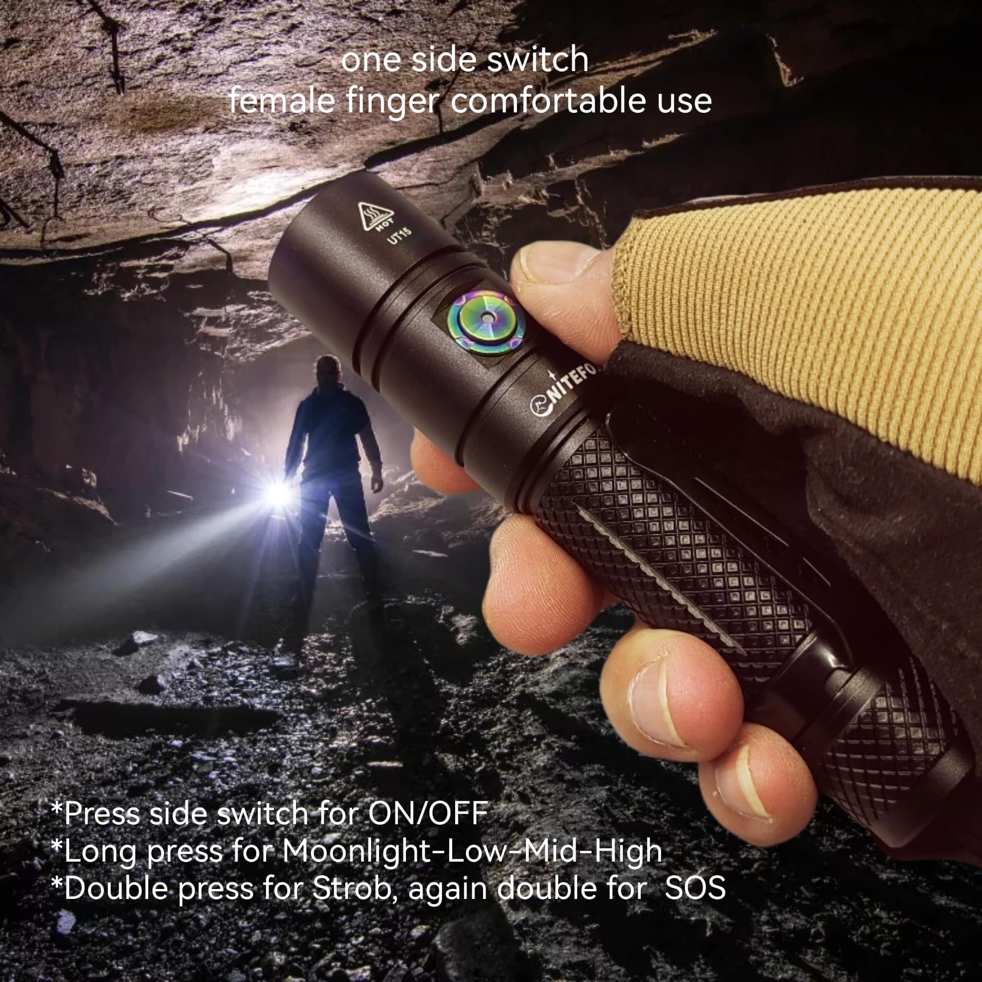 Nitefox Rechargeable Led Flashlight Bright Pocket Flashlight 1500Lm Handheld Flashlight Waterproof For Everyday Carry Indoor/Outdoor Hiking,Camping,Security,Emergency...