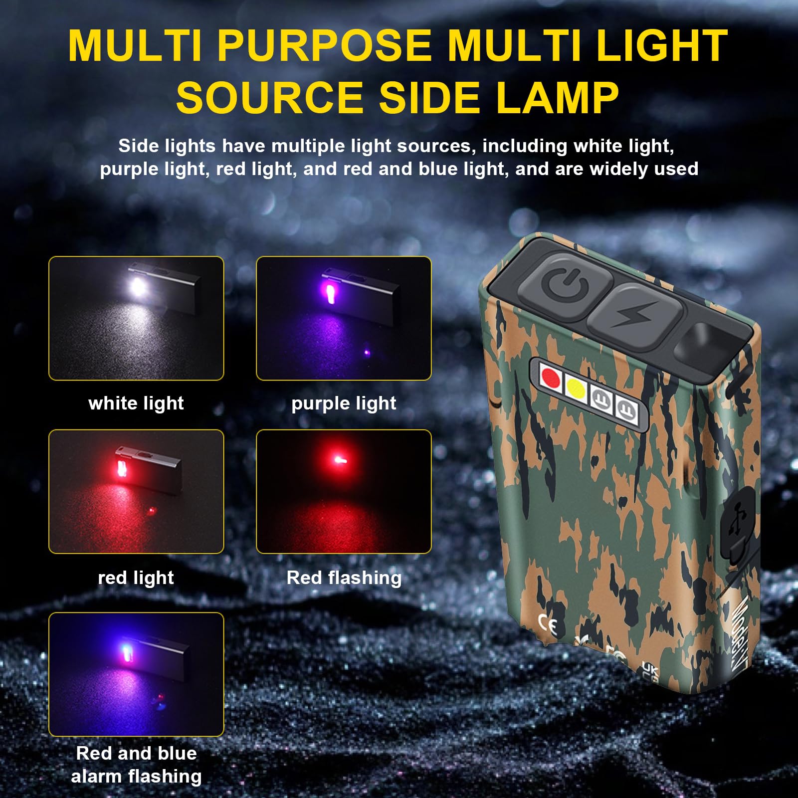 Avnicud Led Mini Flashlights, 1100 Lumens Small Flashlight With 4 Side Led & Keychain, 5 Modes Rechargable Handheld Pocket Torch With High Lumens For Camping, Outdoor-(Colourful)