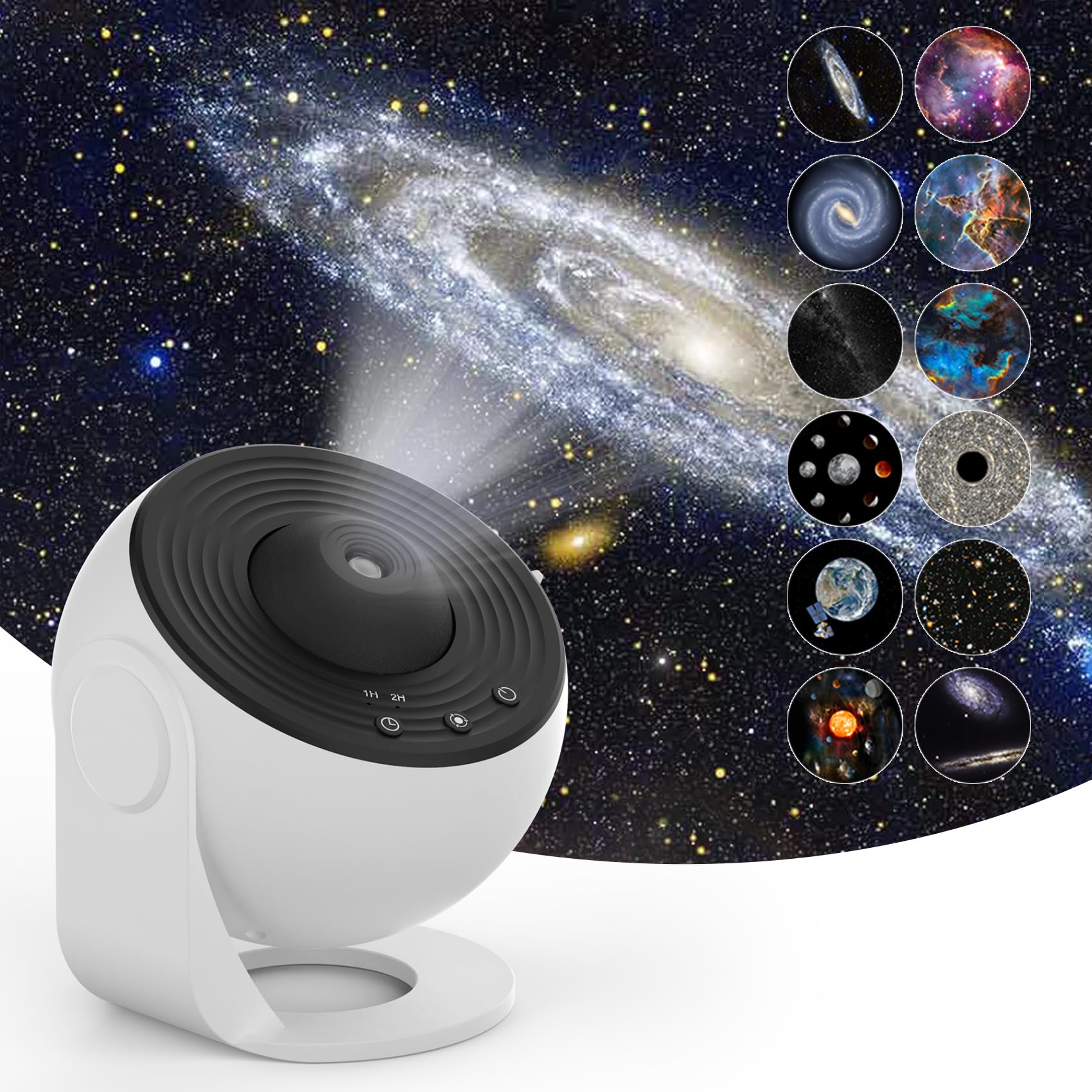 Rusoso Star Projector,Galaxy Projector,13 In 1 Planetarium Star Projector Realistic Starry Sky Night Light,360 °Rotation,Timing,Mute Design,Projection Effect Forbedroom,Party,Game Rooms