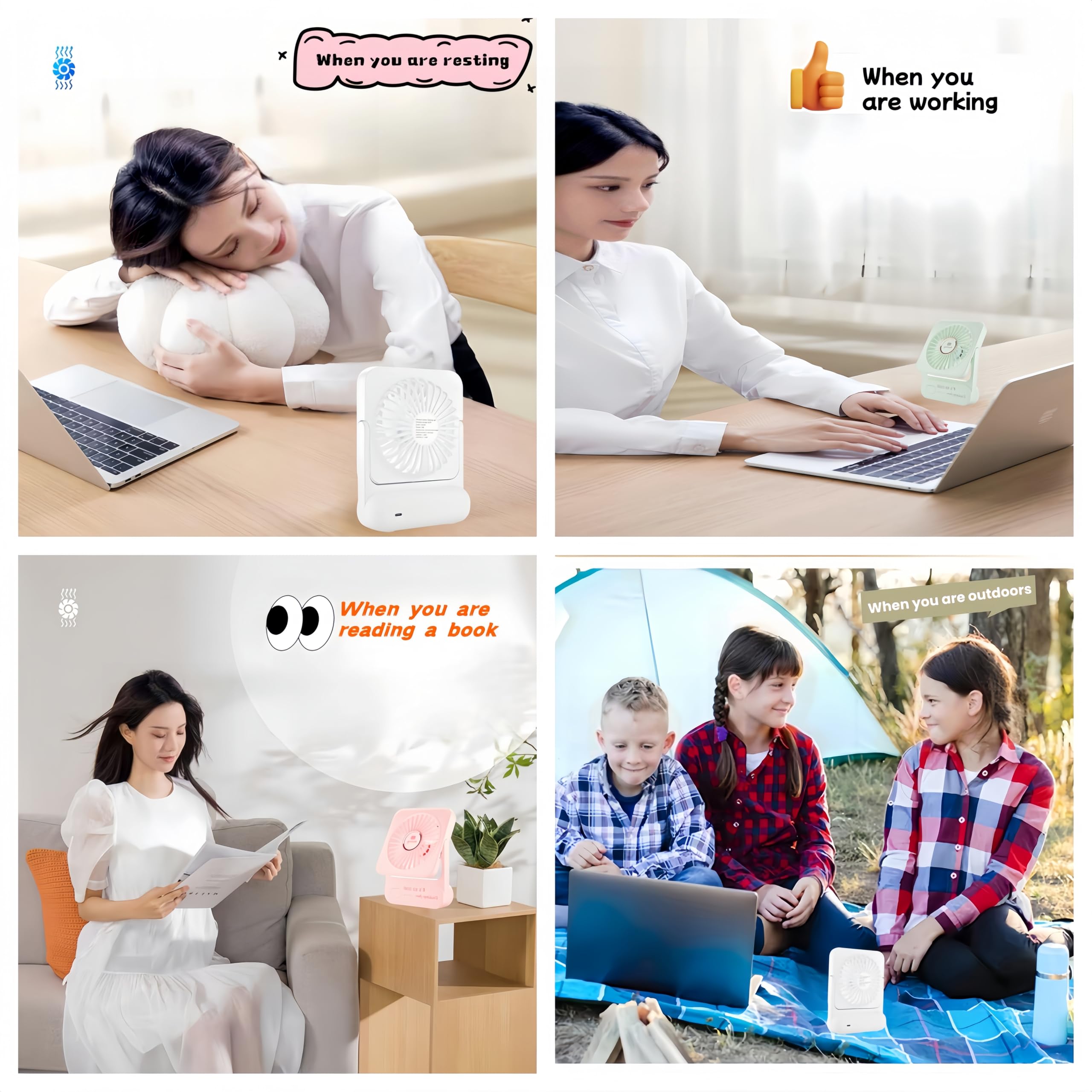 Usb Desk Fan, 5 Inch Personal Fan Small Portable Table Fan With 90° Tilt Folding And 3 Speeds