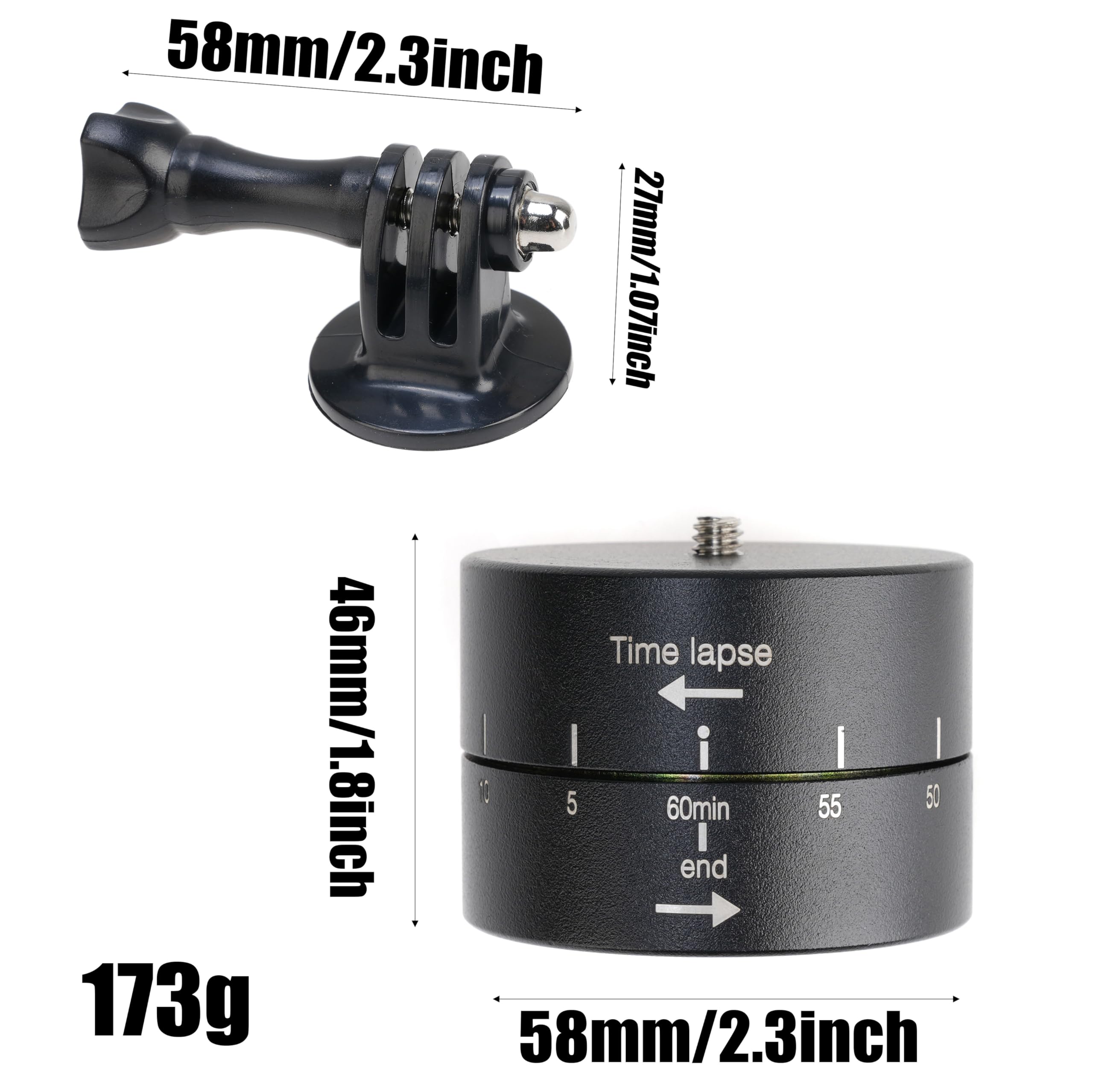 Fotga 360° 60 Minutes Rotating Tripod Time Lapse Stabilizer With Adapter 1/4" Screw For Action Camera Gopro Dslr Slr Camera Digital Camera Smartphone