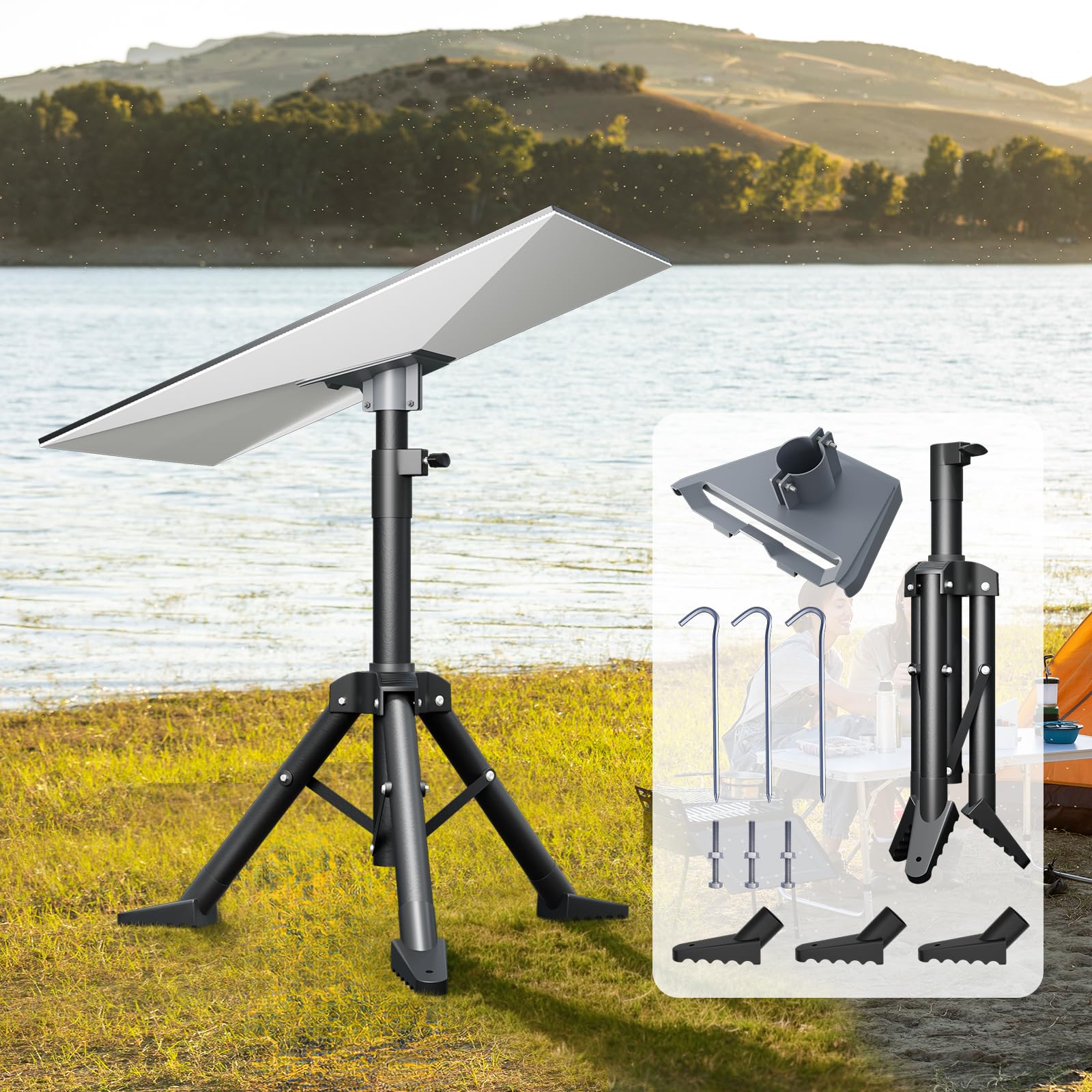 Szfzmz Starlink Gen 3 Tripod Stand With Starlink Pipe Adapter, Outdoor Portable Starlink Standard Kit, Easy To Install, Compatible With Starlink Gen 3 For Camping And Rv Travel