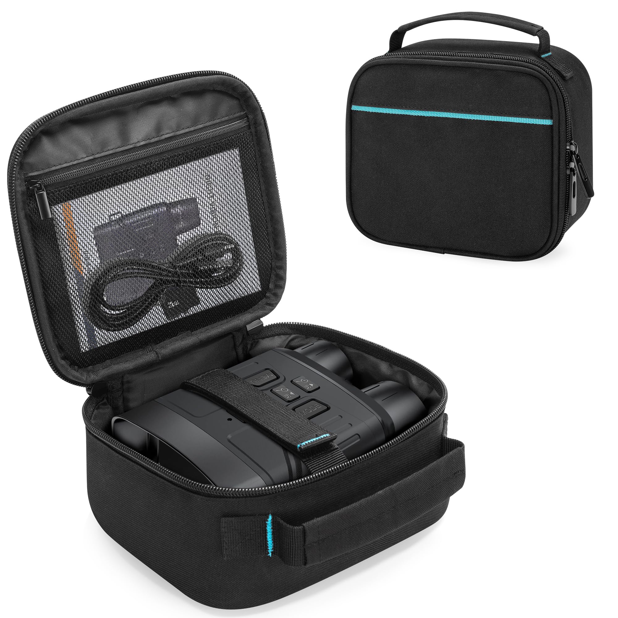 Curmio Night Vision Goggles Carrying Case, Storage Bag For UtilityNight Vision Binoculars, Sd Card And Data Cables, Black (Bag Only)