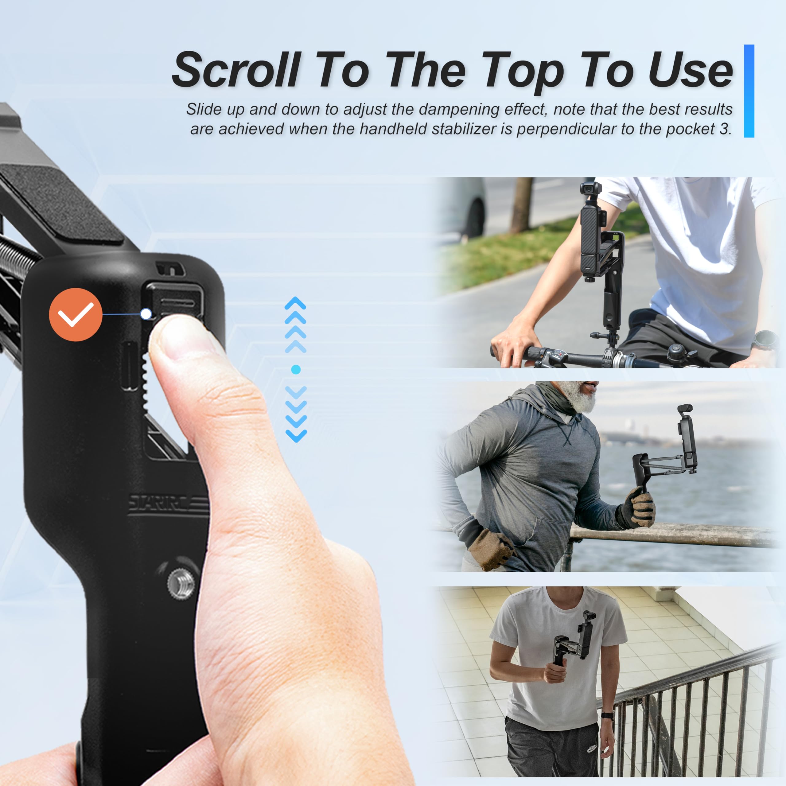 Startrc Osmo Pocket 3 Handheld Stabilizer, Mini Z-Axis Anti-Shake Handle Grip Holder Storage Protective Case For Dji Osmo Pocket 3 Creator Combo Accessories For Camera Vlog Live Shooting Video