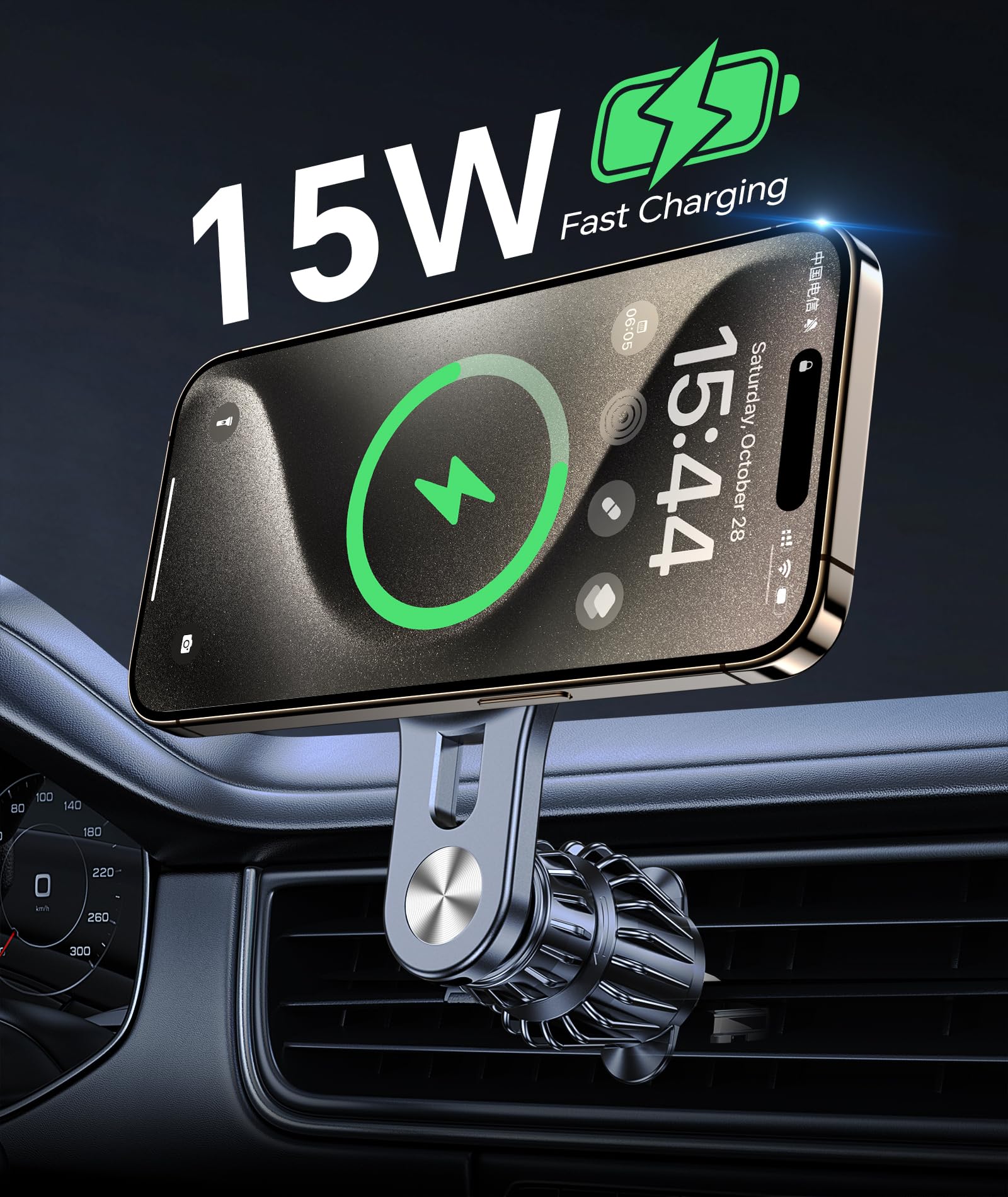 Lantazi For 15W Magsafe Car Mount Charger【Long Arm】 Magnetic Wireless Car Charger Magsafe Charger Car Accessories Mag Safe Car Mount Holder Vent Magsafe Car Charger Mount For Iphone 16 Pro Max 15 14 13 Plus