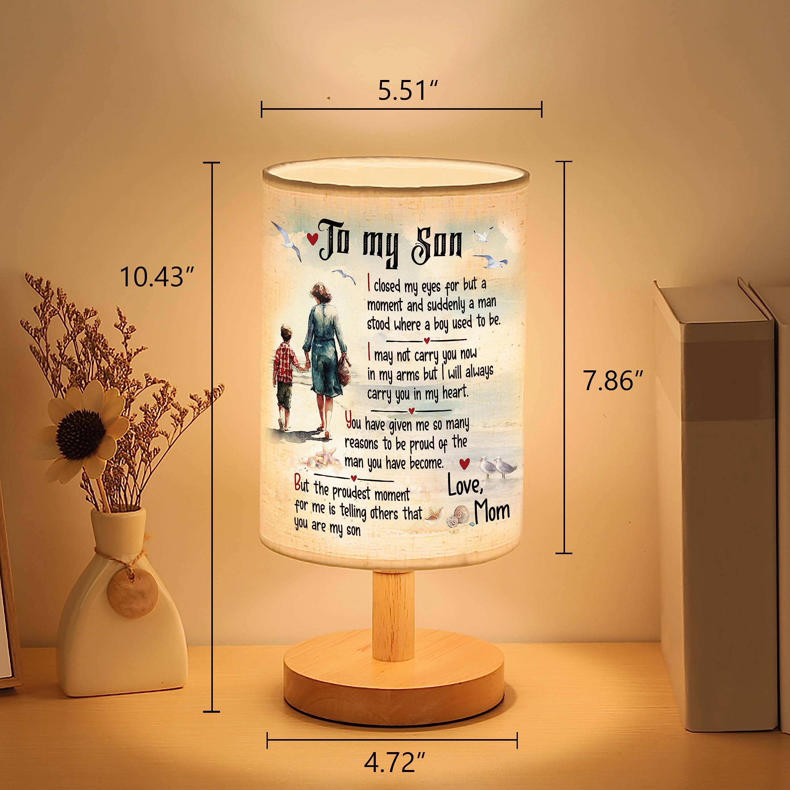 Myfihu Son Lamp For Son From Mom, Happy Birthday To My Adult Son Christmas , Son Birthday , Valentine Mother Son Table Lamp Tnt7