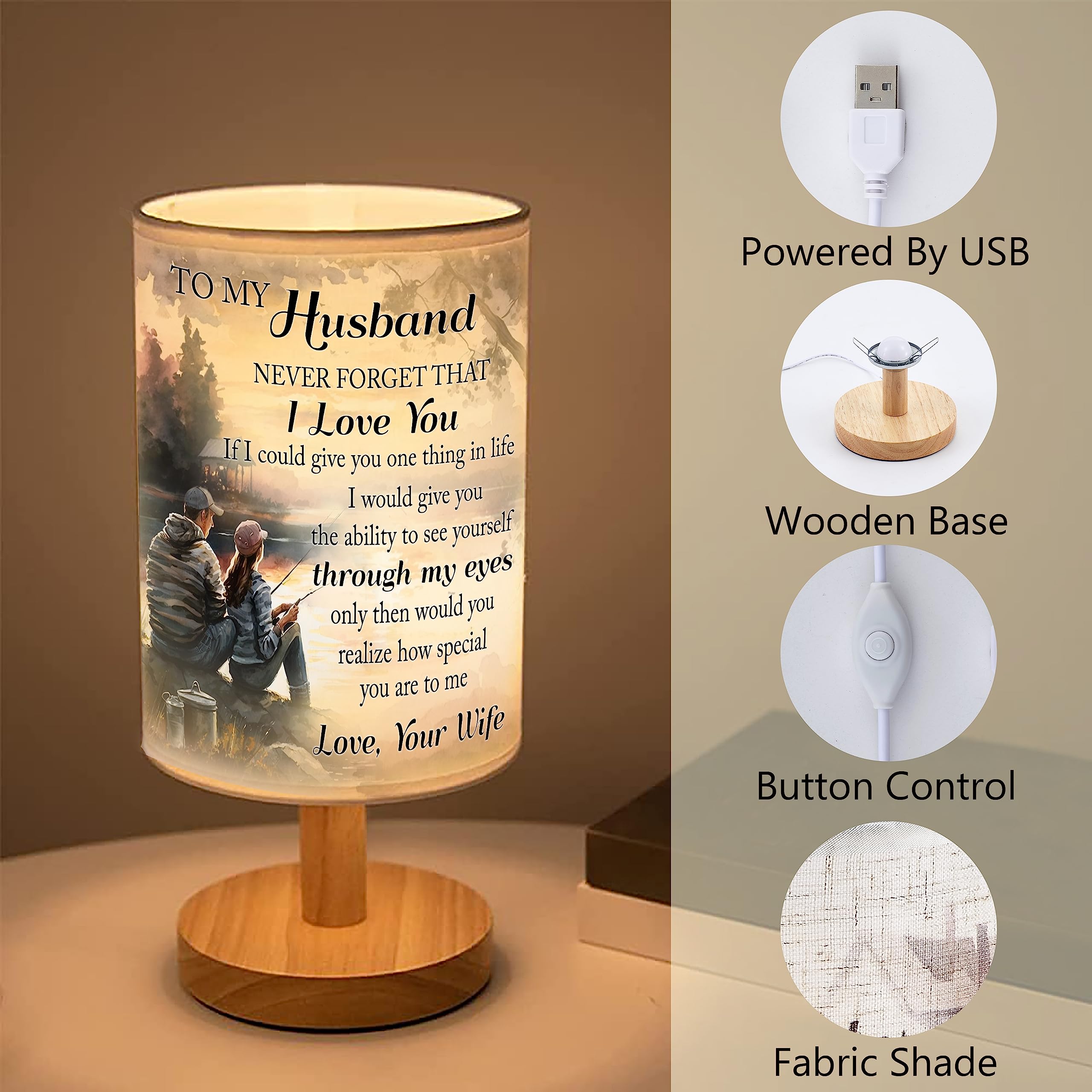 Myfihu Valentine Lamp For Husband And Wife - Fishing Table Lamp For Anniversary, Birthday, Valentine'S Day - Night Lamp