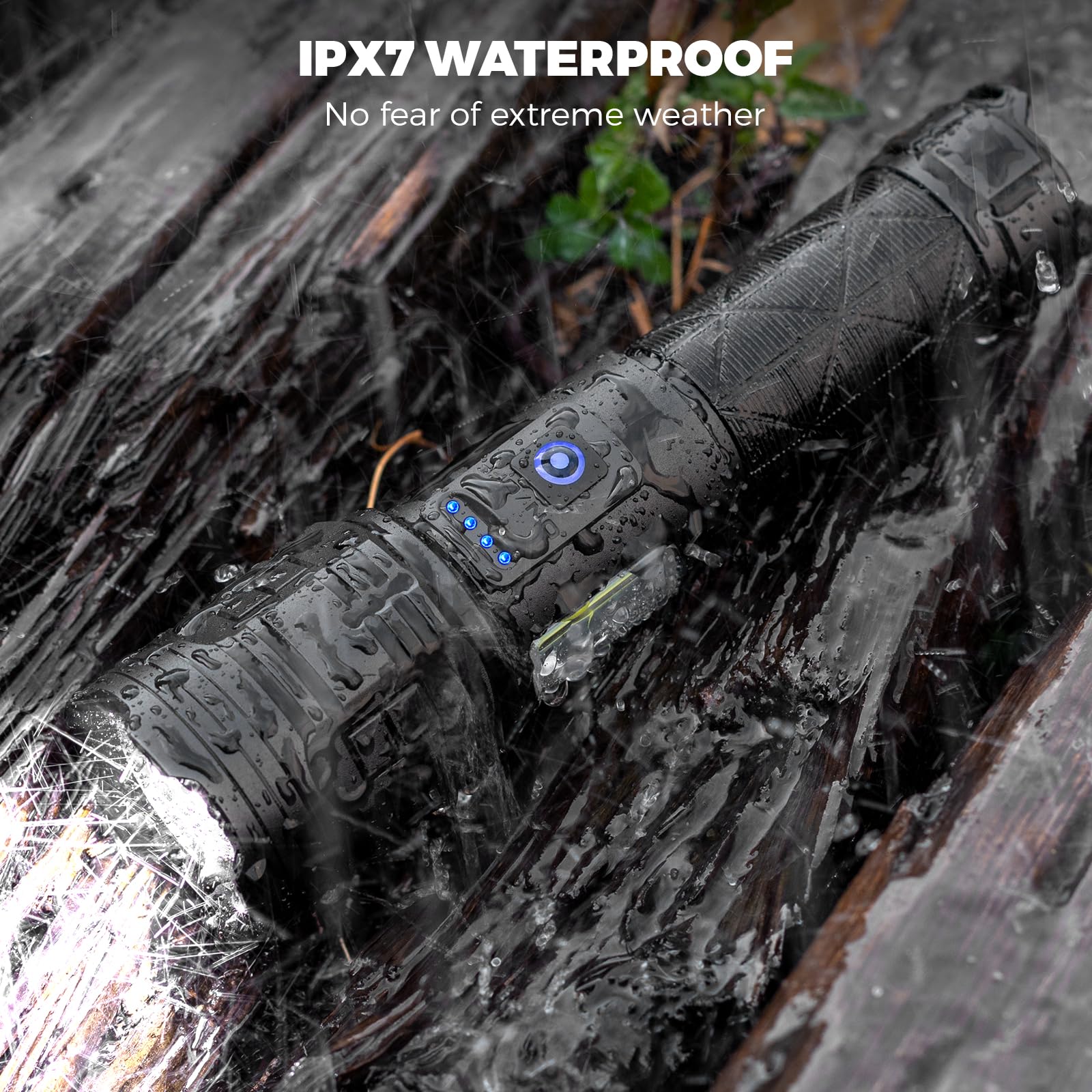 Azamine Rechargeable Flashlights High Lumens - 990000 Lumen Super Bright Flashlight, 7 Modes With Cob Work Light, Ipx7 Waterproof Led Flash Light For Home, Camping, Hiking