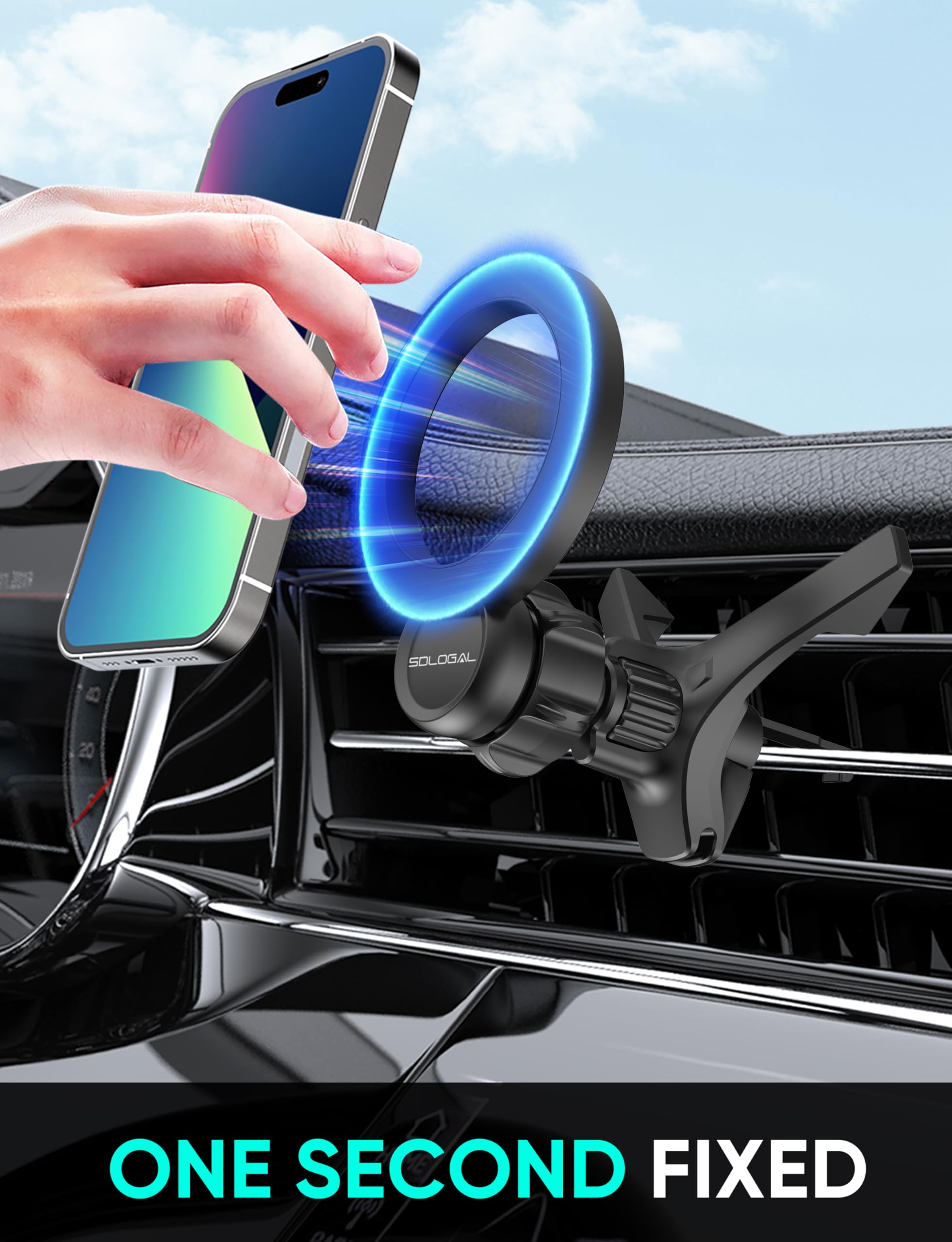 Sdlogal For Magsafe Car Mount - [Super Magnets], Air Vent Phone Holder Car, Magnetic Car Mount For Iphone 16 15 14 13 12 Pro Max Plus, Black