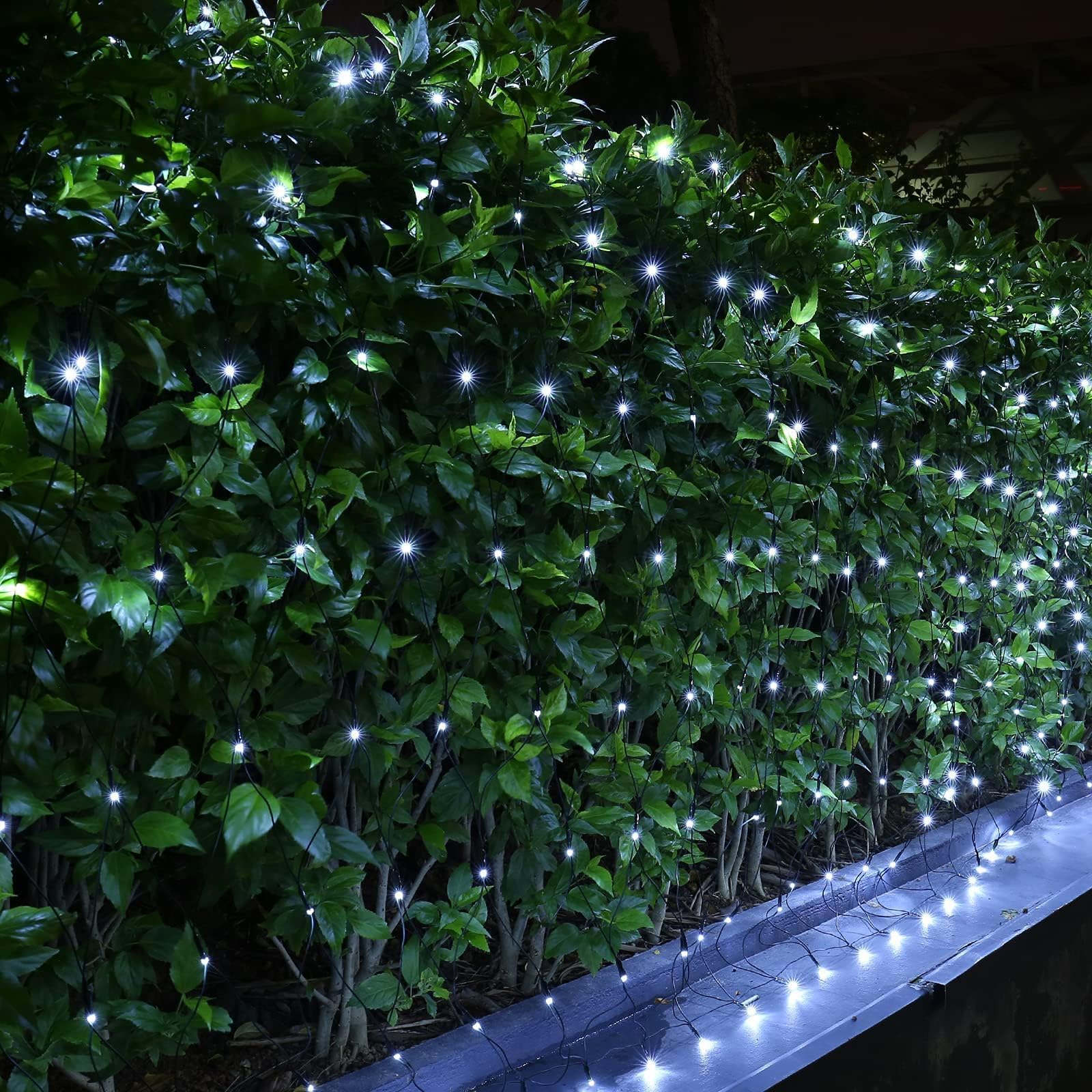 Joomer 12Ft X 5Ft 360 Led Christmas Net Lights, 8 Modes Bush Mesh Lights Connectable, Timer, Waterproof For Christmas Trees, Bushes, Garden, Outdoor Decorations (Green Wire, White)