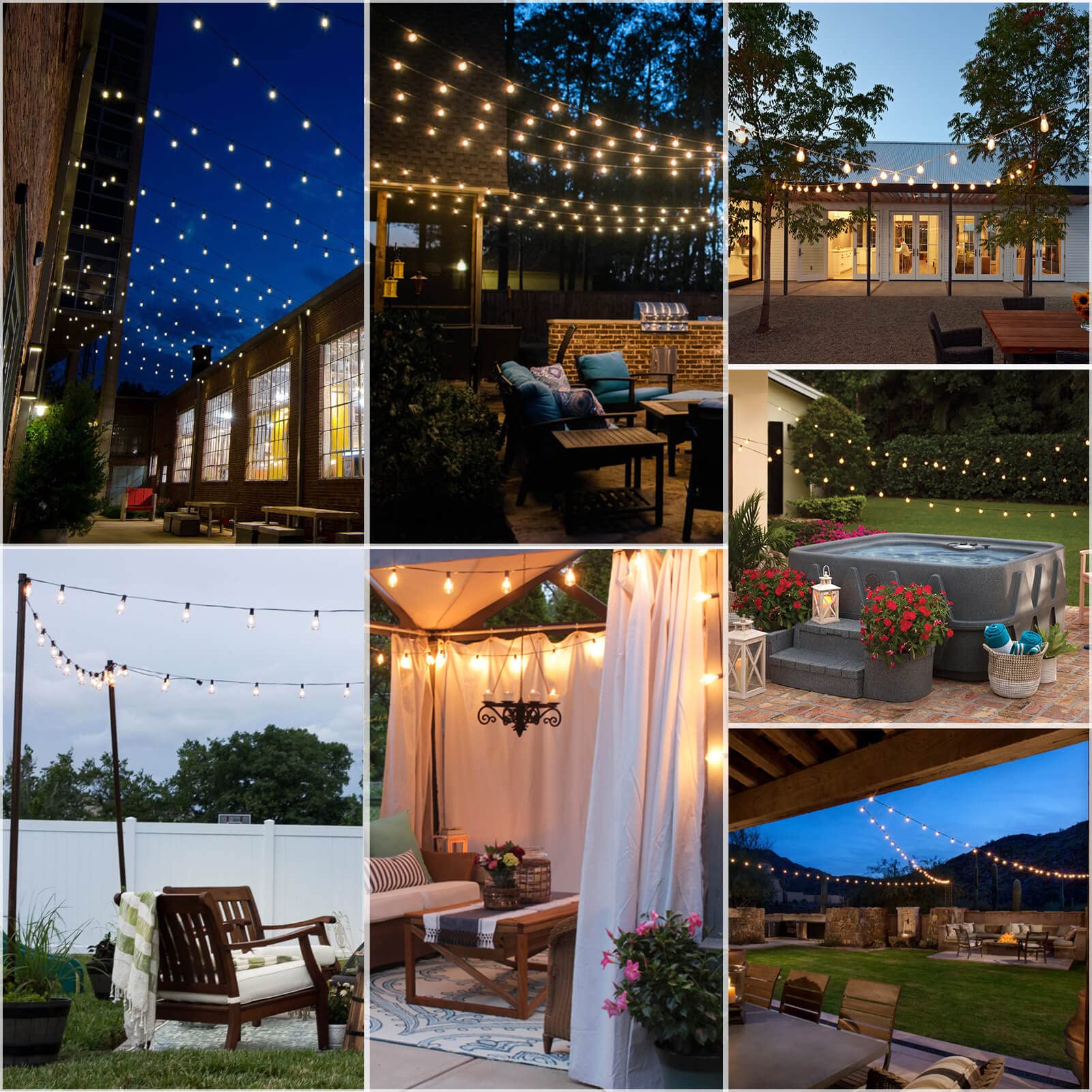 Meidaoduo 300Ft Edison String Lights Outdoor Waterproof With 150+6 Extral Led Shatterproof St38 Edison Bulbs 2200K For Outside Patio Pergola Backyard Bistro Lights, 3 X 100Ft Connectable