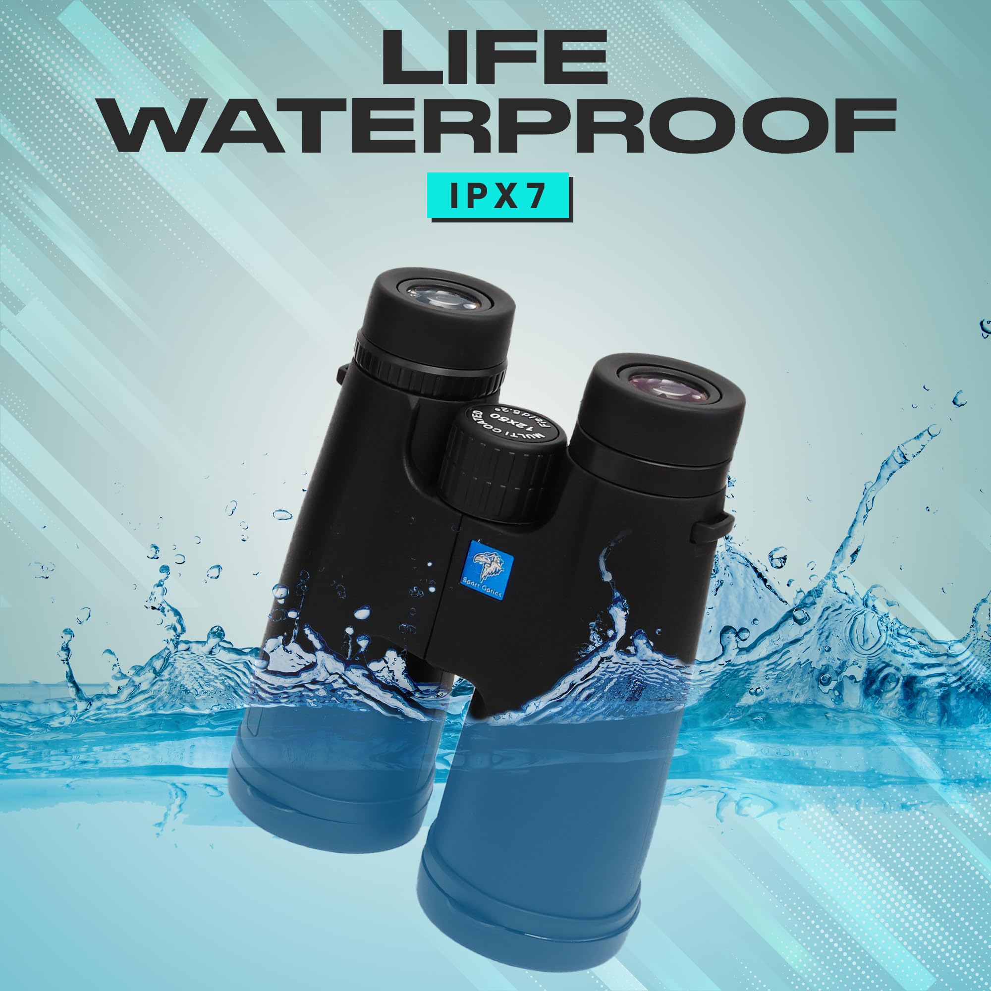 Wallecom 12X50 Hd High Powered Binoculars For Adults With Crystal Clear Low Light Vision, Lightweight, Waterproof, And Easy To Focus - Long Range Compact Binoculars For Bird Watching, Hunting & Travel