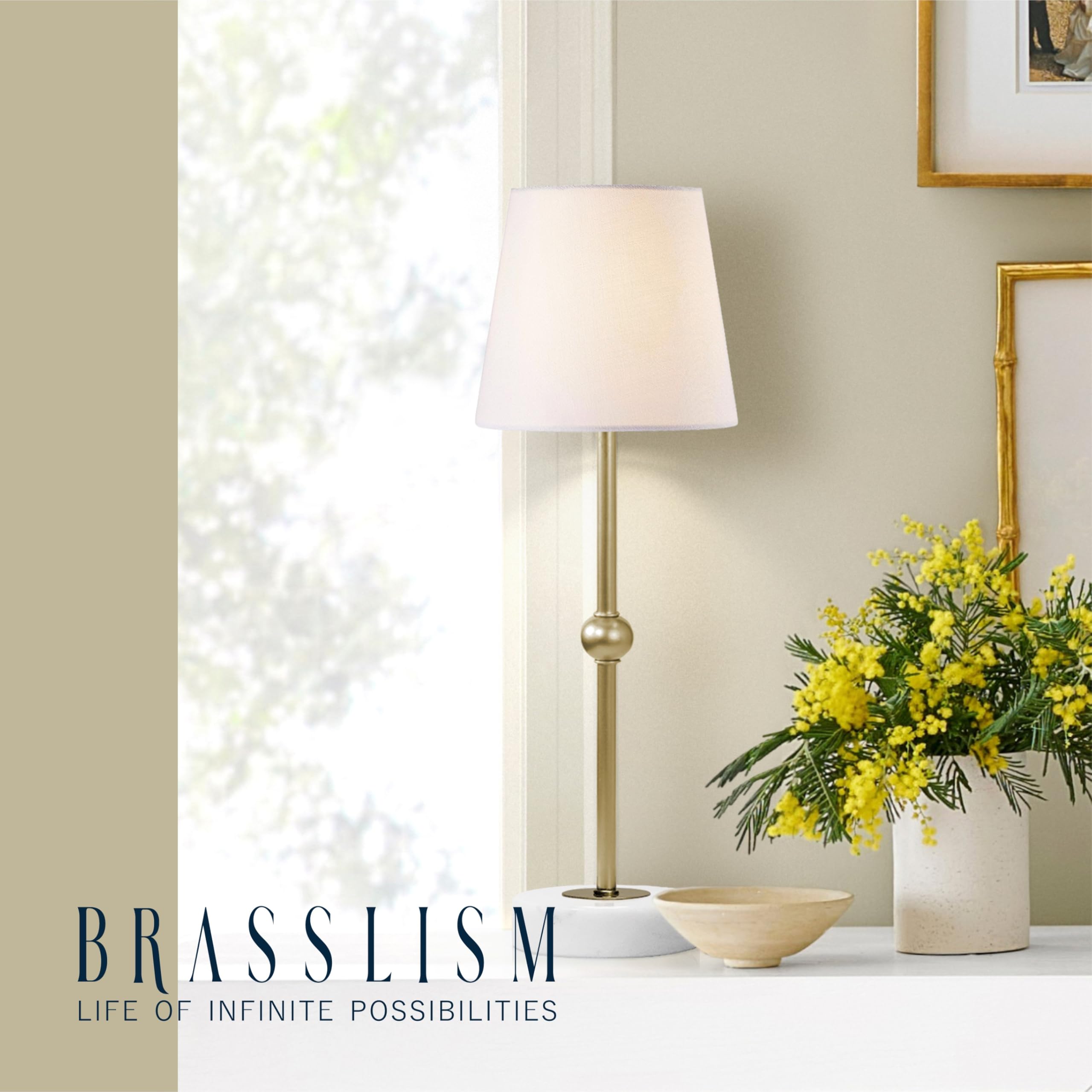 Brasslism 17.5" Cordless Led Table Lamp – Rechargeable & Dimmable With Detachable Magnetic Bulb, Marble Base, Brass Finish, – Affordable Luxury Accent Light For Bedroom, Bar, Restaurant, Urban Decor